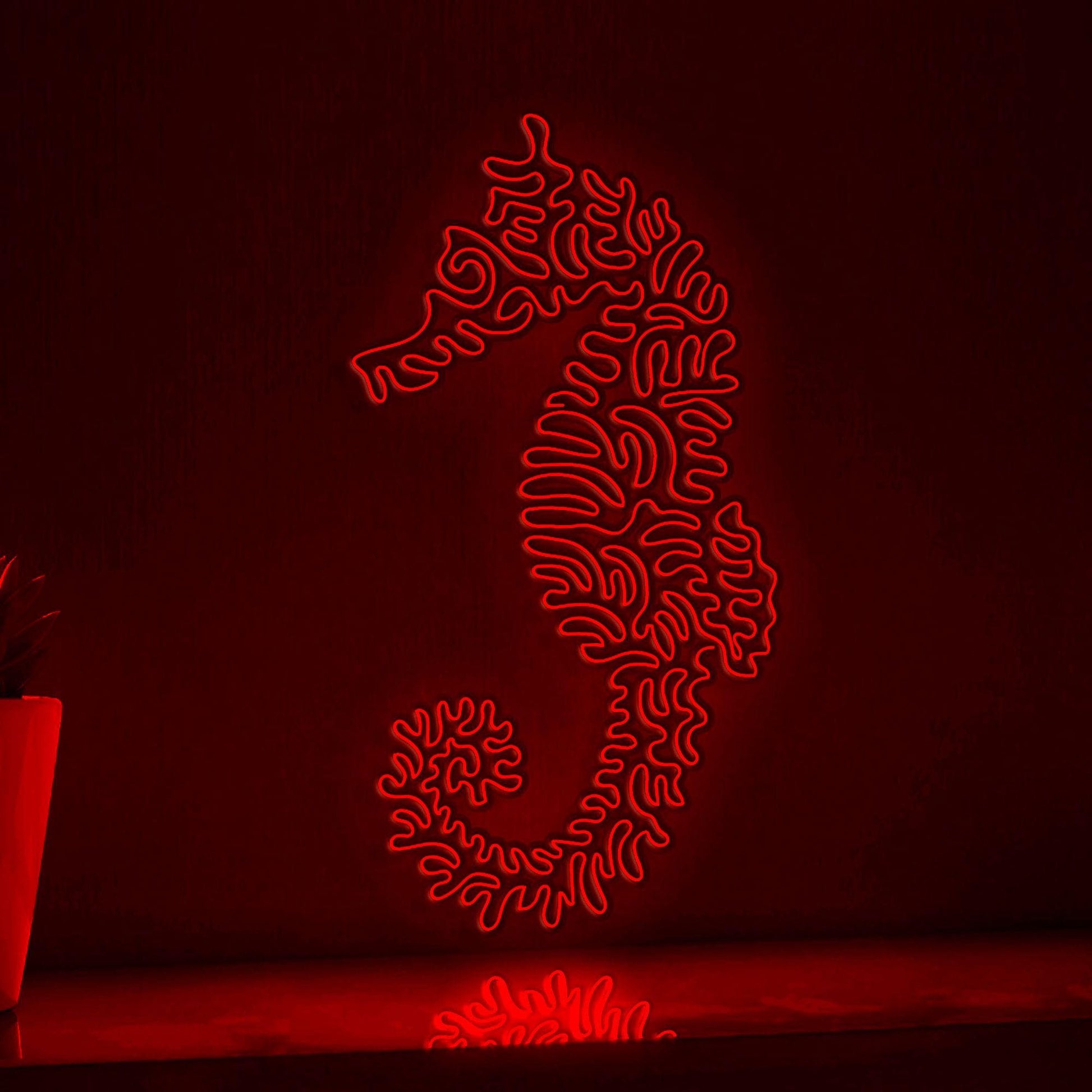 Seahorse One Line EL Wire Neon Sign - Ideal for Ocean Lovers' Wall Decor - myneonup
