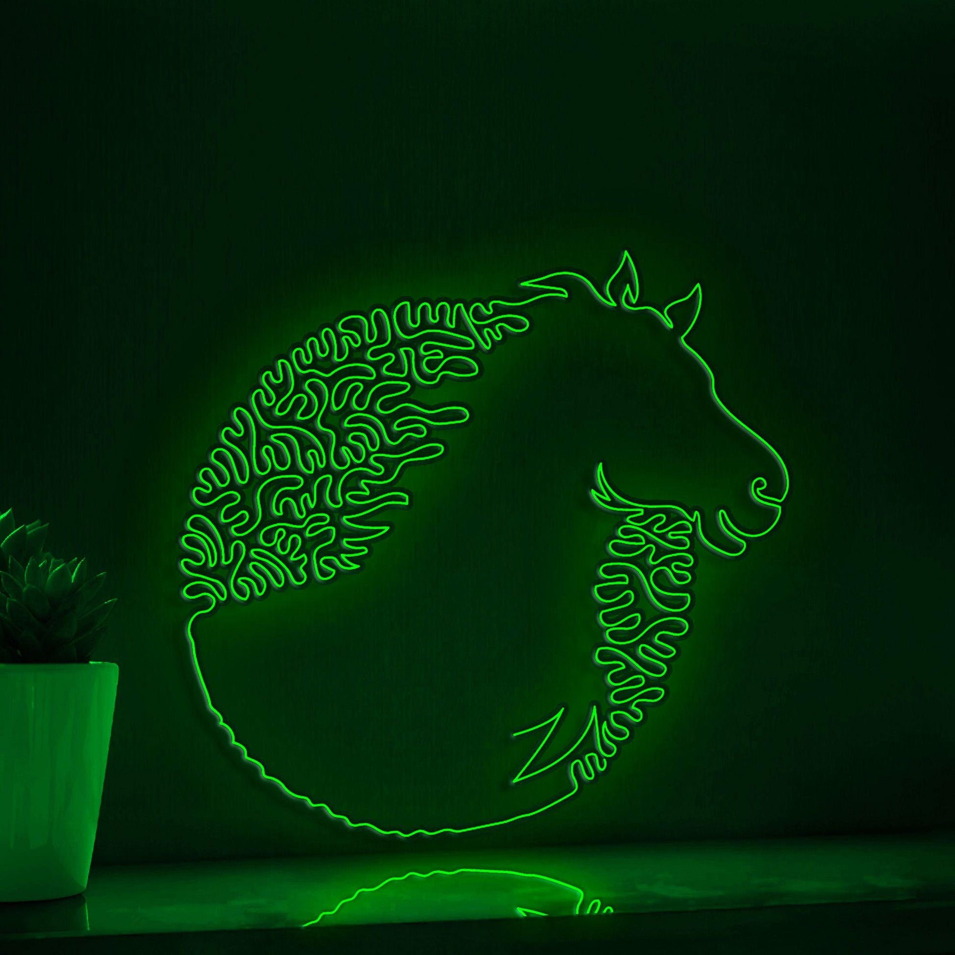 Horse One Line EL Wire Neon Sign - Exotic Equine Light Art - myneonup