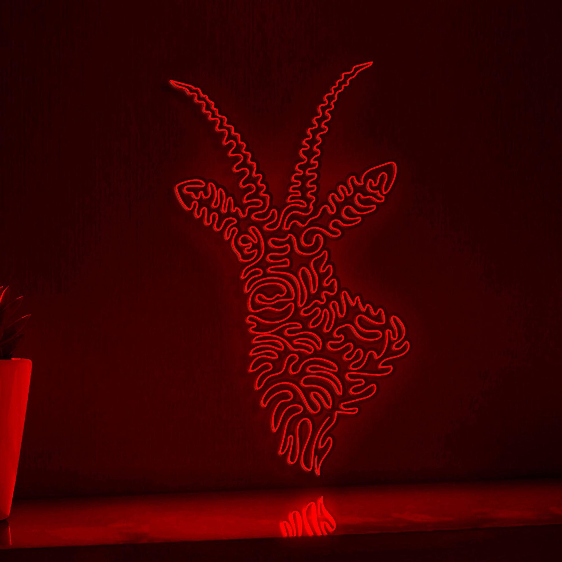 Antelope One Line EL Wire Neon Sign - Ideal for Nature Lovers, Perfect for Home Decor - myneonup