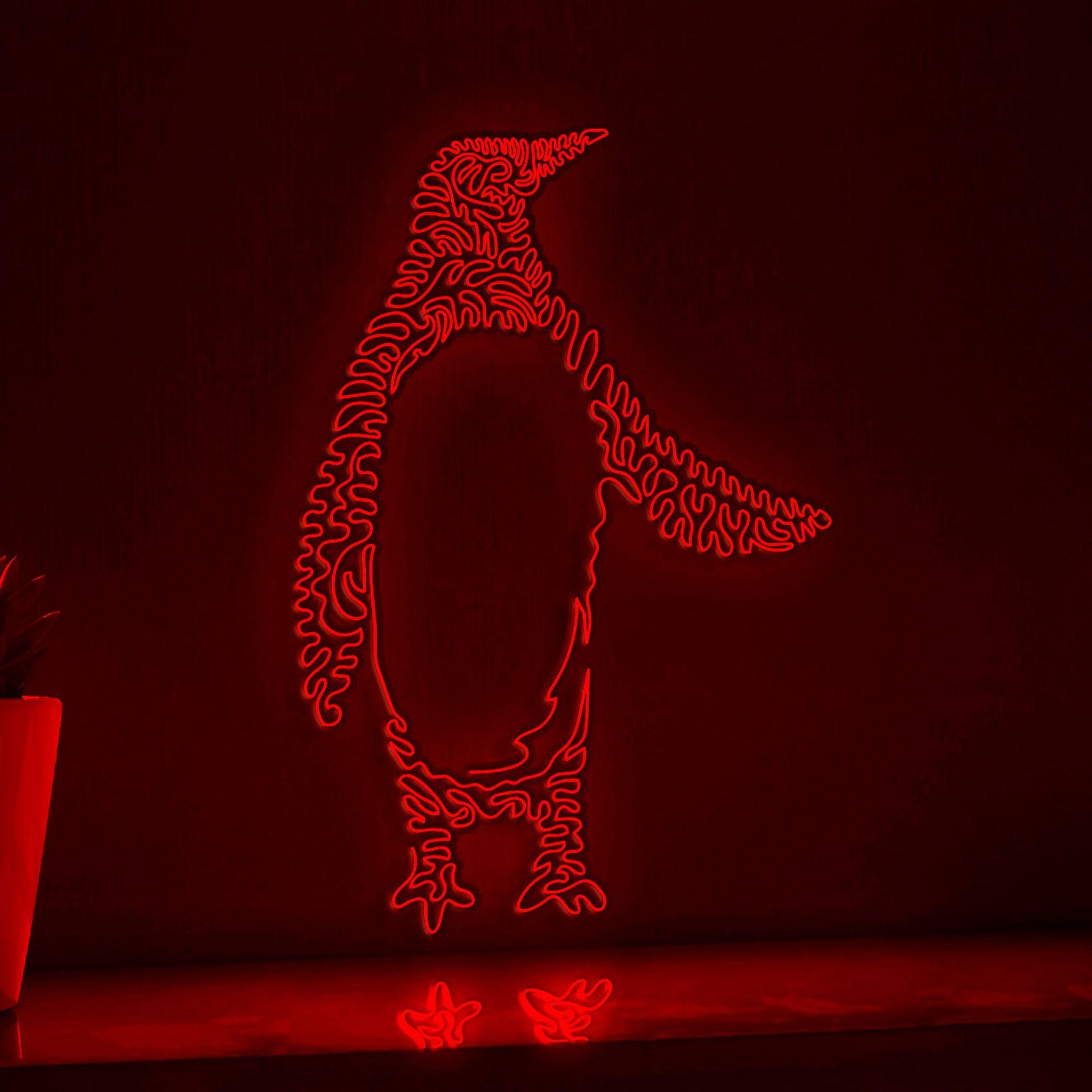 Penguin One Line EL Wire Neon Sign 2 - Flightless Bird Lighted Wall Art - myneonup