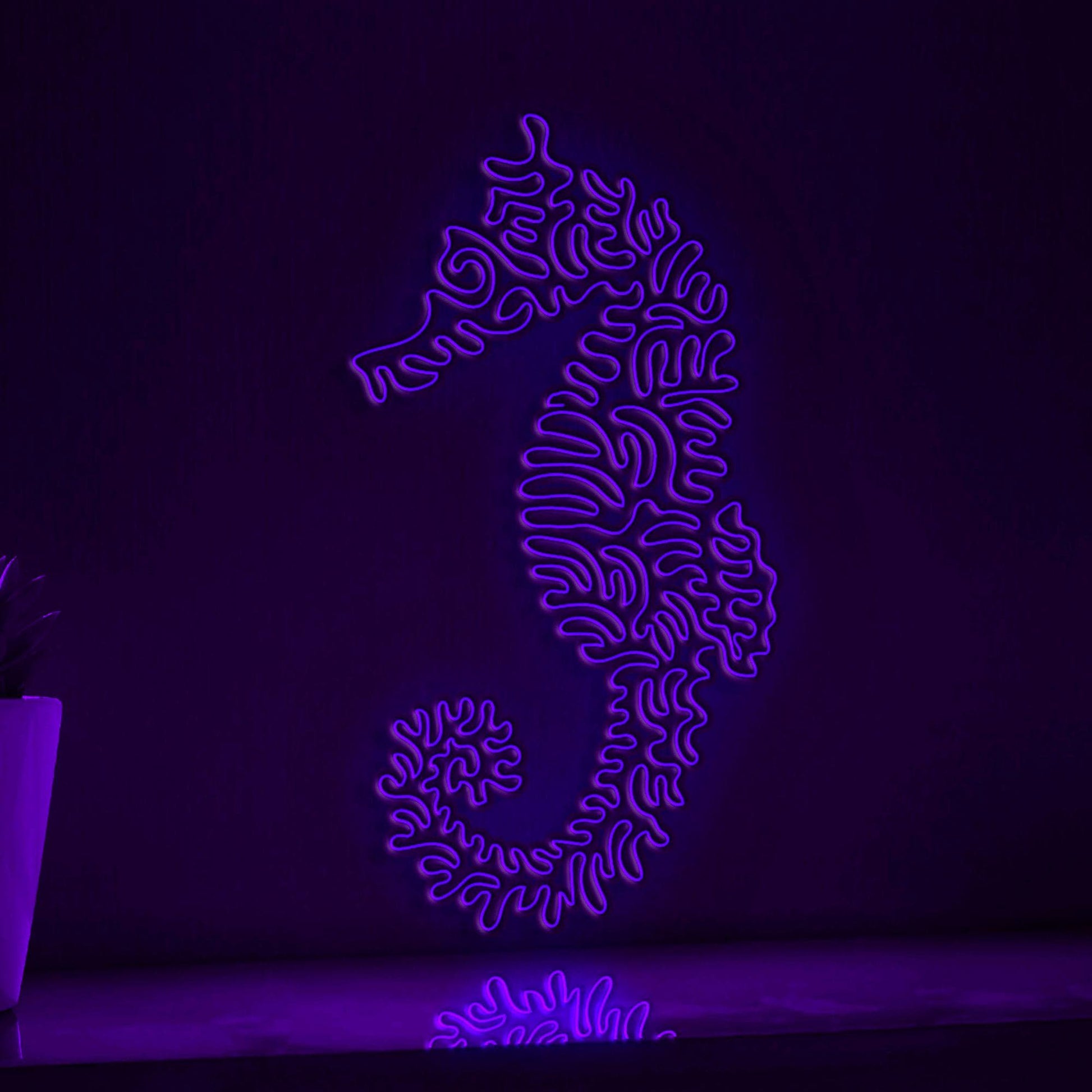 Seahorse One Line EL Wire Neon Sign - Ideal for Ocean Lovers' Wall Decor - myneonup