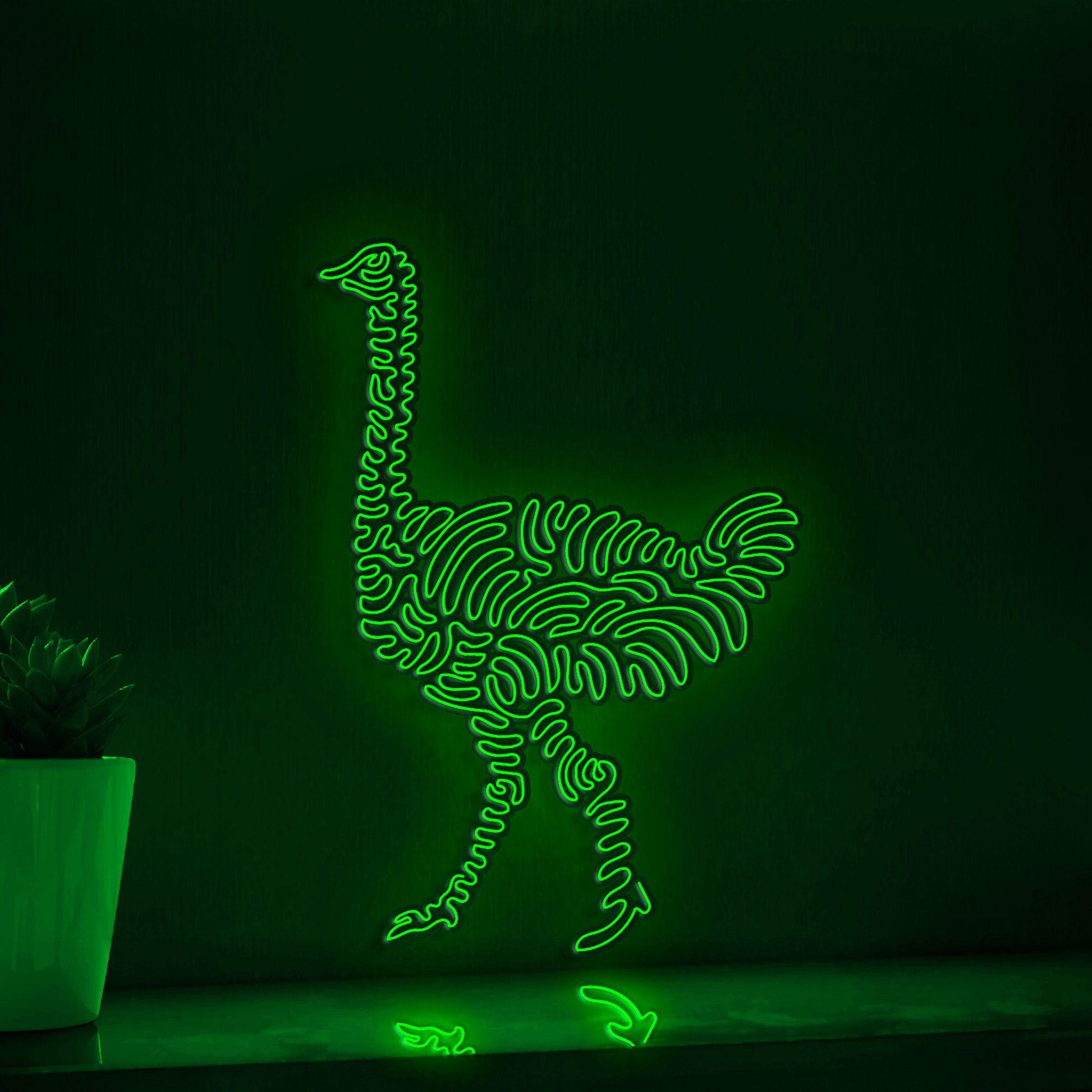 Ostrich One Line EL Wire Neon Sign - Ideal for Bird & Nature Lovers Wall Decor - myneonup