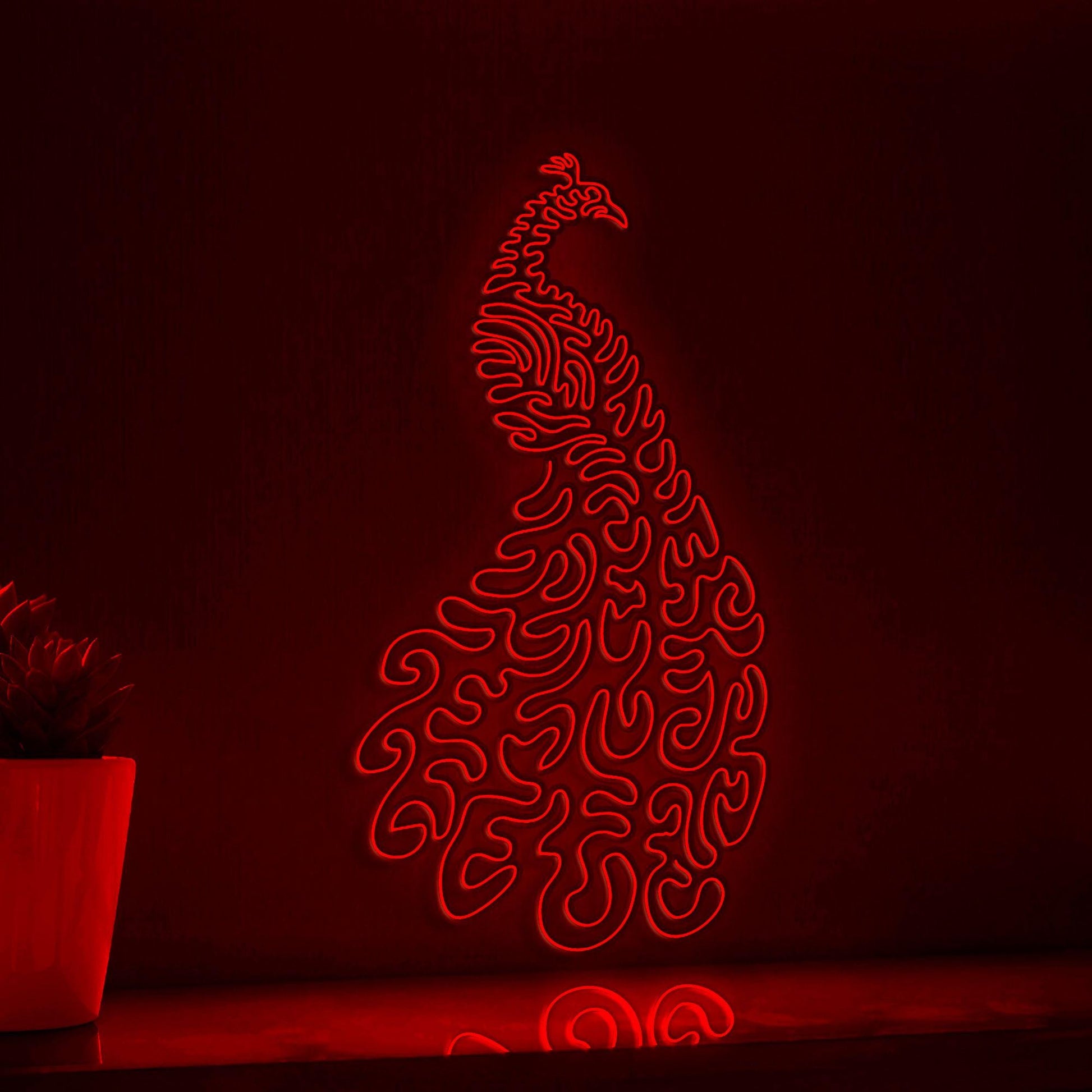 Peacock One Line EL Wire Neon Sign - Abstract Art for Boho, Wedding & Home Decor - myneonup