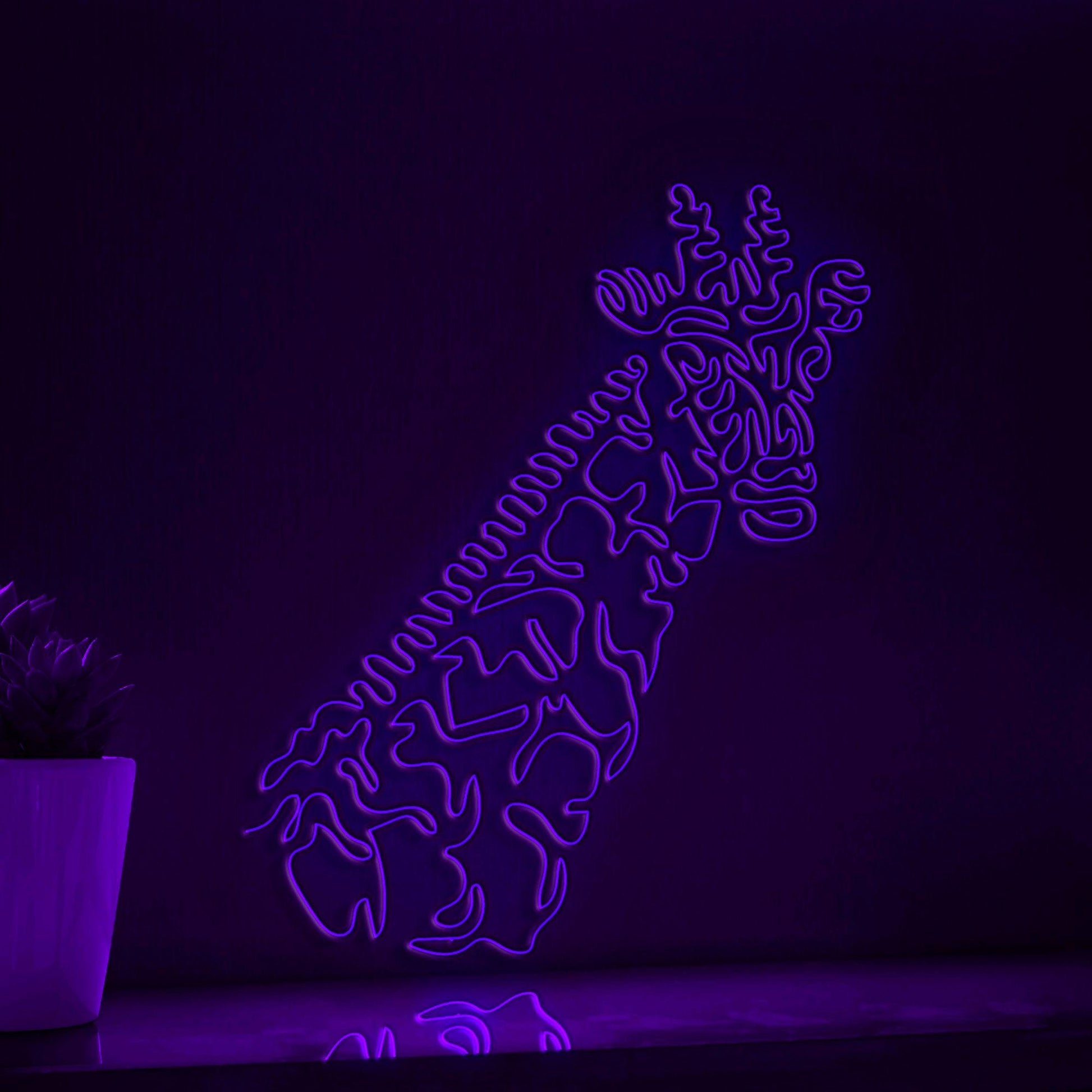 Giraffe One Line EL Wire Neon Sign - Long-Necked Safari Art - myneonup