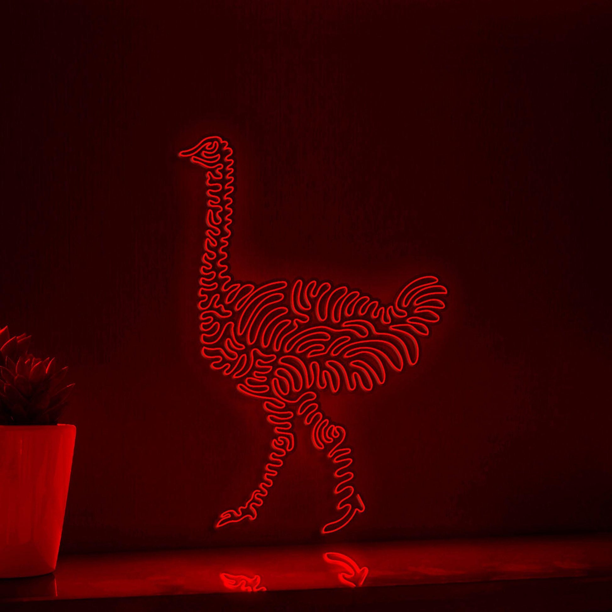 Ostrich One Line EL Wire Neon Sign - Ideal for Bird & Nature Lovers Wall Decor - myneonup