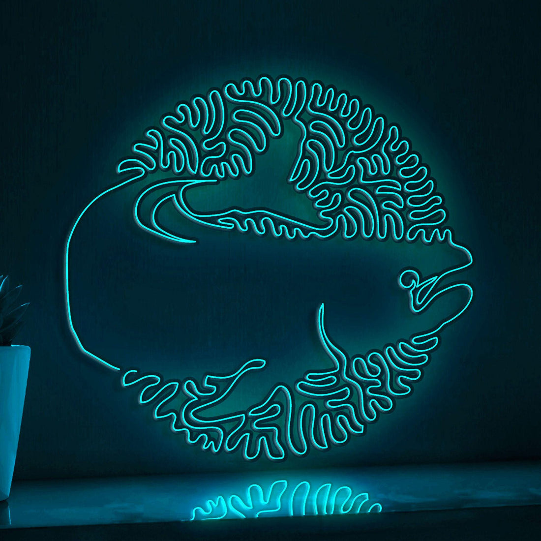Salmon One Line EL Wire Neon Sign - Ideal for Seafood Lovers' Home Decor - myneonup
