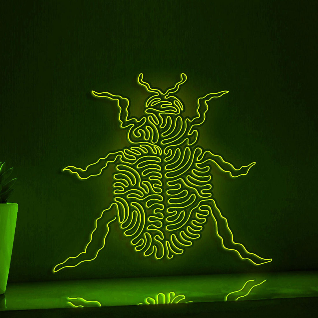 Beetle One Line EL Wire Neon Sign - Ideal for Insect Lovers, Great for Home Decor - myneonup