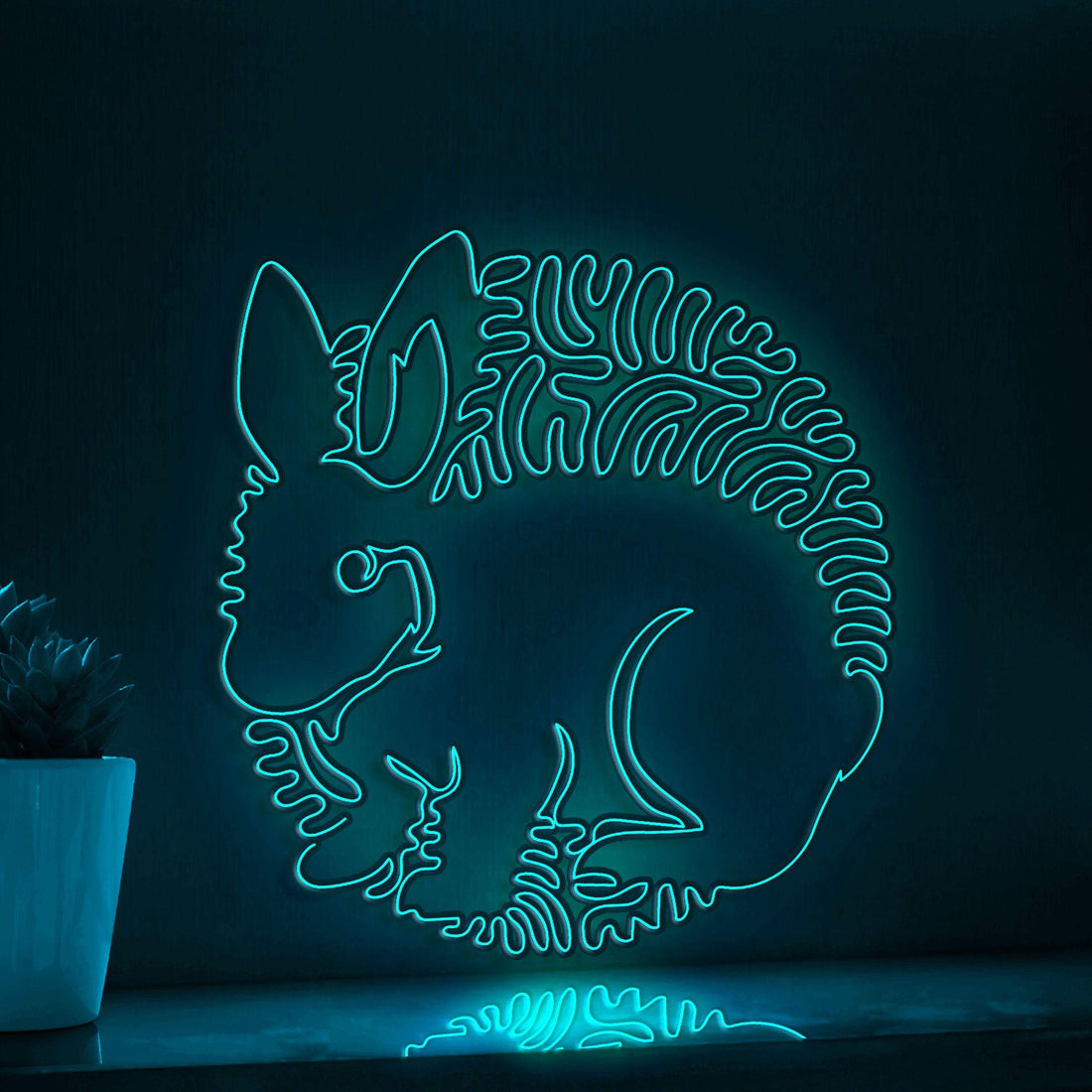 Rabbit One Line EL Wire Neon Sign 1 - Ideal for Kids' Rooms & Wall Decor - myneonup