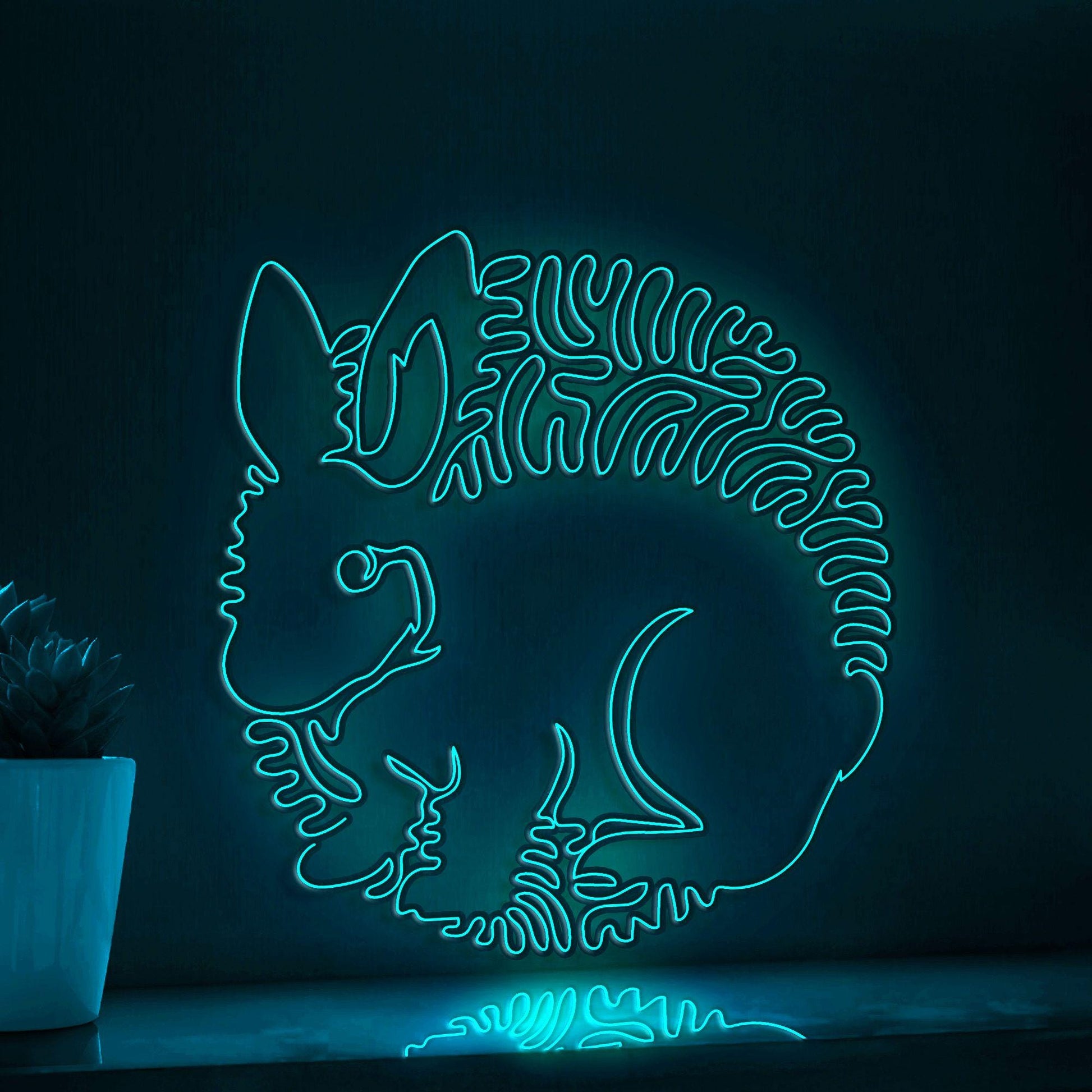 Rabbit One Line EL Wire Neon Sign 1 - Ideal for Kids' Rooms & Wall Decor - myneonup