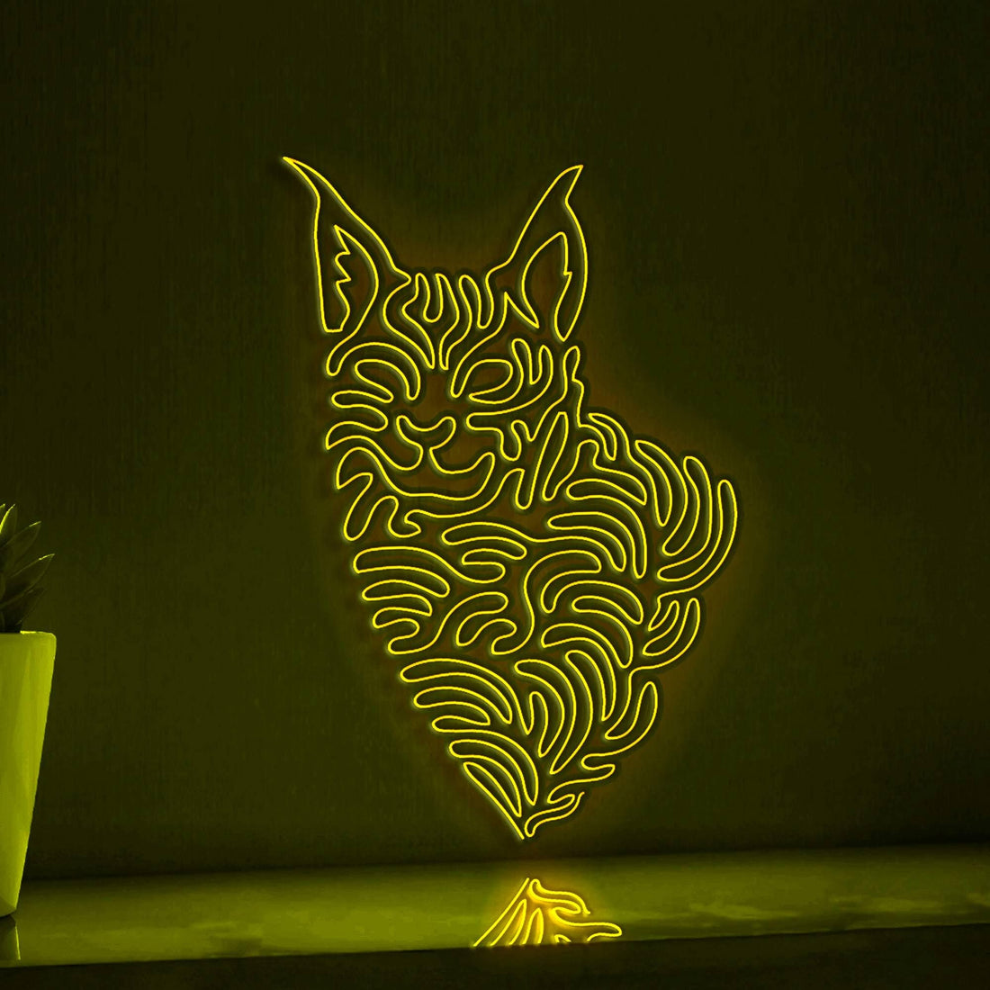 Lynx One Line EL Wire Neon Sign - Abstract Art Neon for Nature Lovers' Modern Wall Decor - myneonup