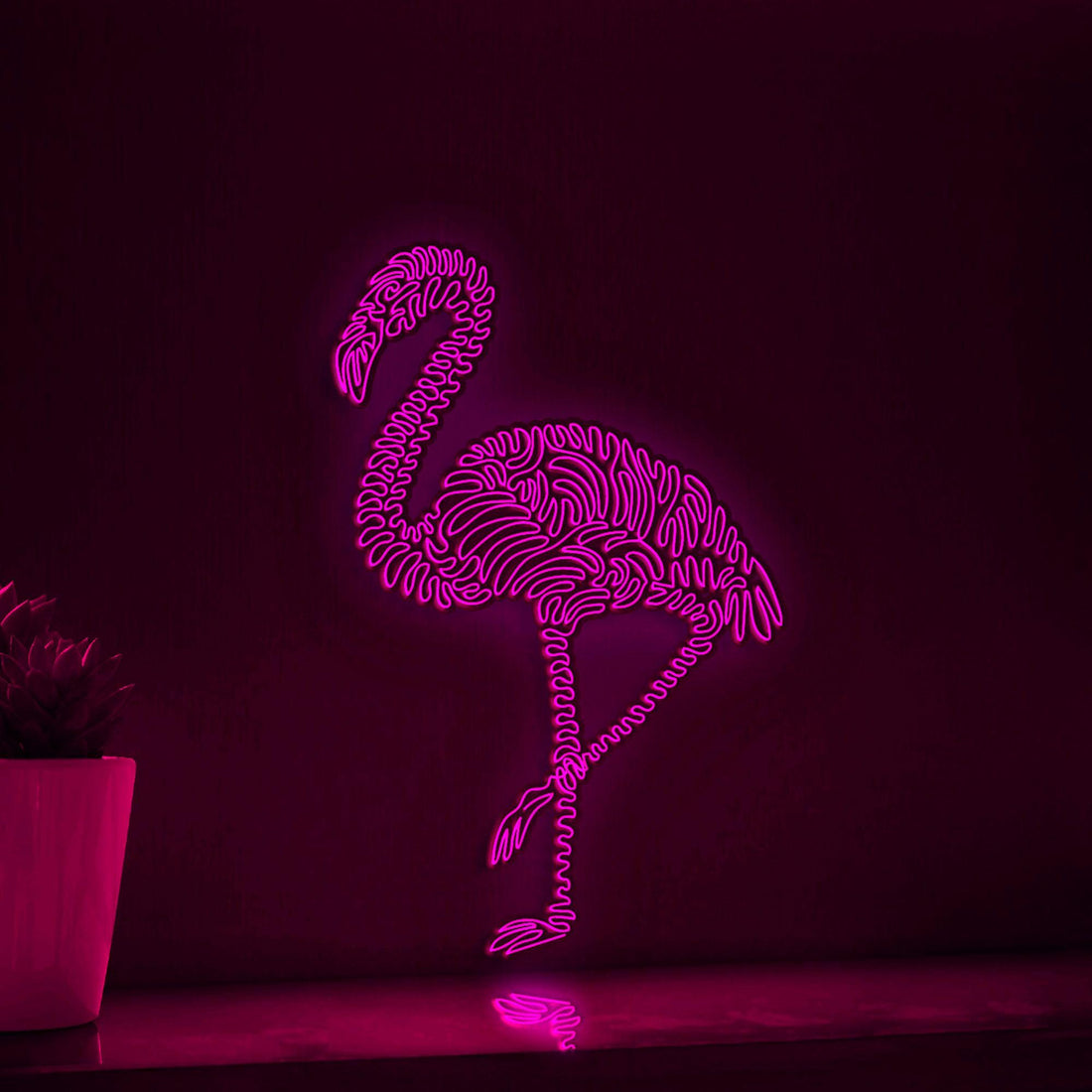 Flamingo One Line EL Wire Neon Sign - Exotic Bird Decor - myneonup