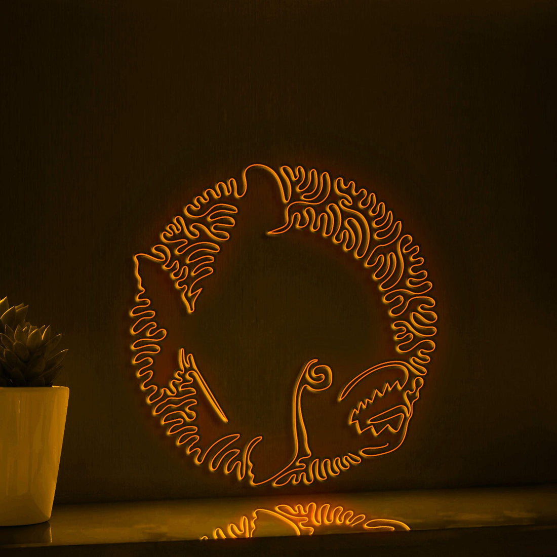 Piranha One Line EL Wire Neon Sign - Sharp-Toothed Predator, Ideal for Aquatic & Nature Lovers' Wall Decor - myneonup