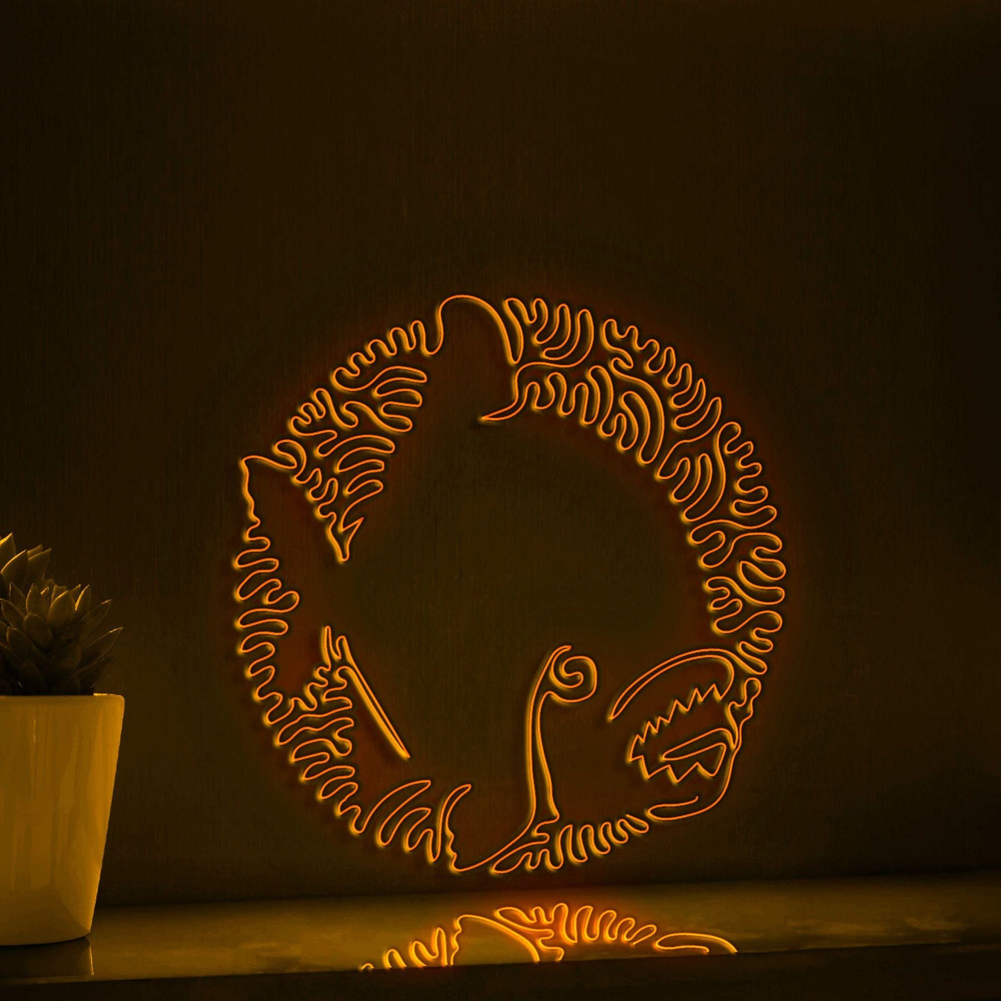 Piranha One Line EL Wire Neon Sign - Sharp-Toothed Predator, Ideal for Aquatic & Nature Lovers' Wall Decor - myneonup