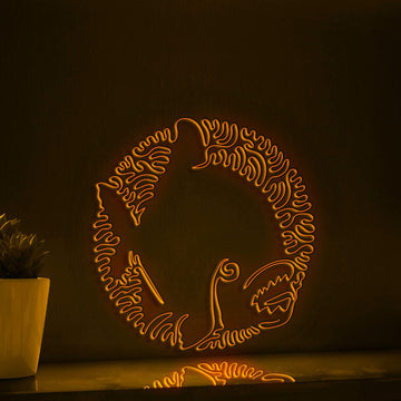 Piranha One Line EL Wire Neon Sign - Sharp-Toothed Predator, Ideal for Aquatic & Nature Lovers' Wall Decor - myneonup