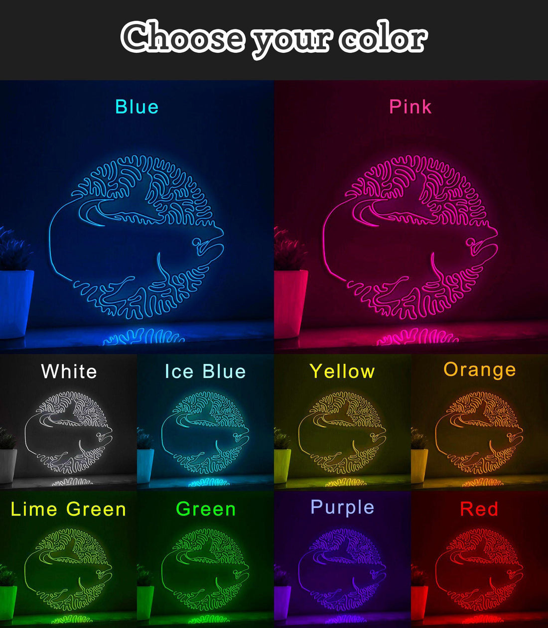 Salmon One Line EL Wire Neon Sign - Ideal for Seafood Lovers' Home Decor - myneonup