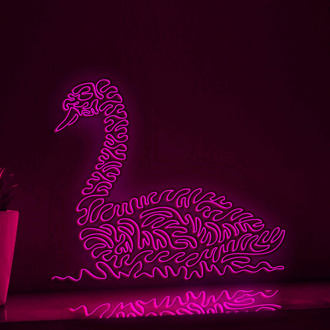 Swan One Line EL Wire Neon Sign - Swimming Bird Decor - myneonup