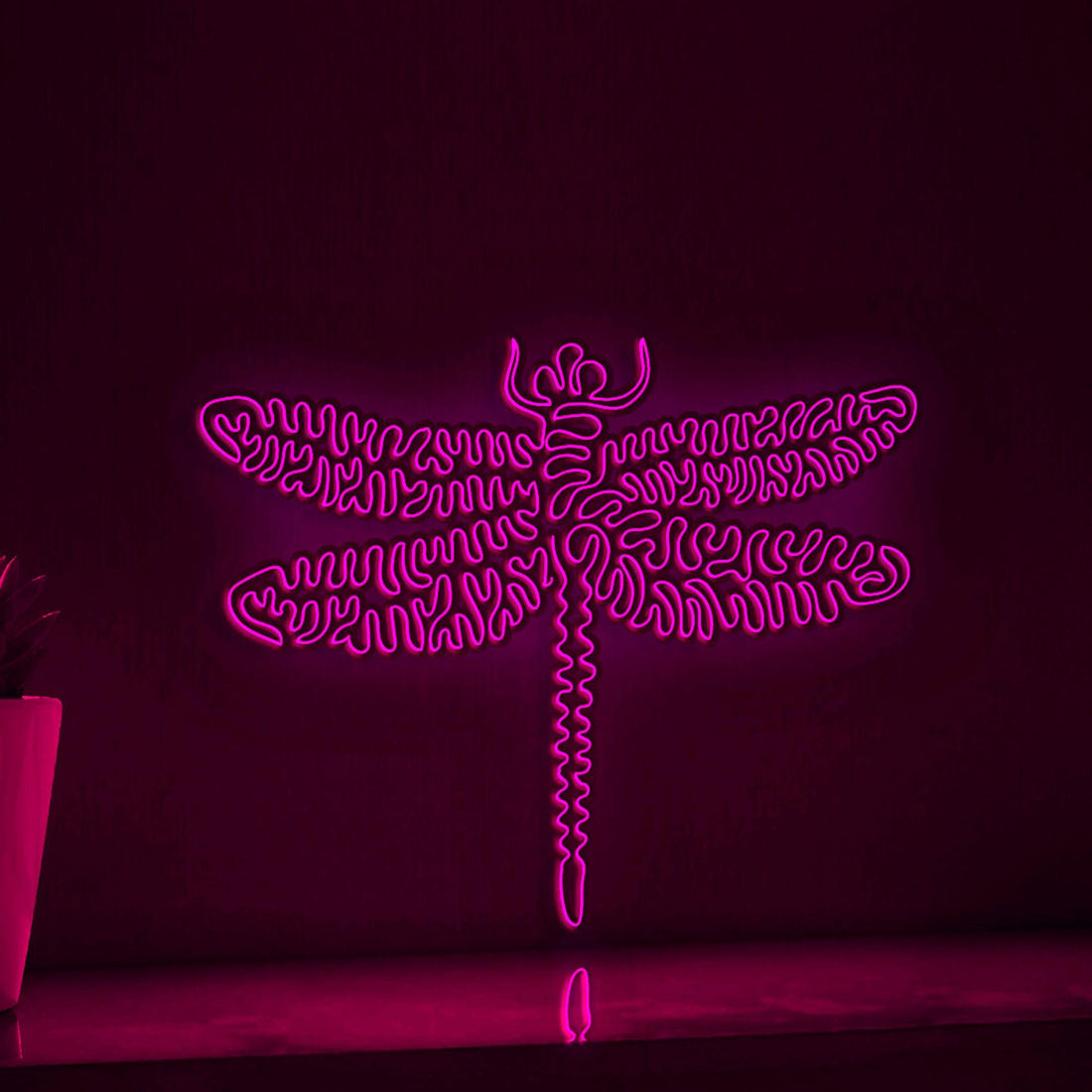 Dragonfly One Line EL Wire Neon Sign - Flying Insect Art - myneonup