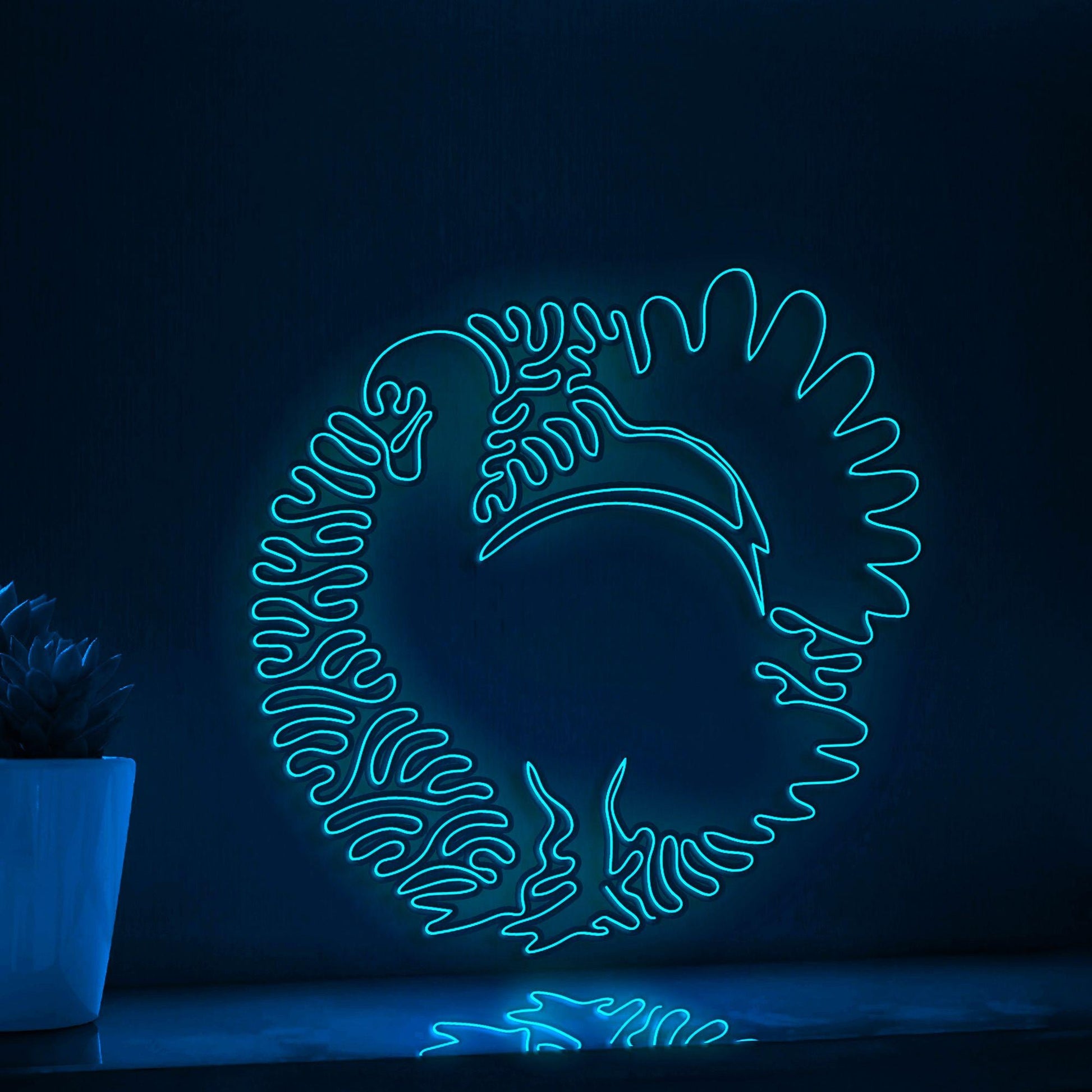Turkey One Line EL Wire Neon Sign - Thanksgiving Decor - myneonup