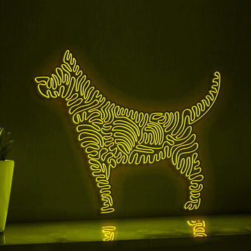 Dog One Line EL Wire Neon Sign - Fluffy Pet Wall Art - myneonup