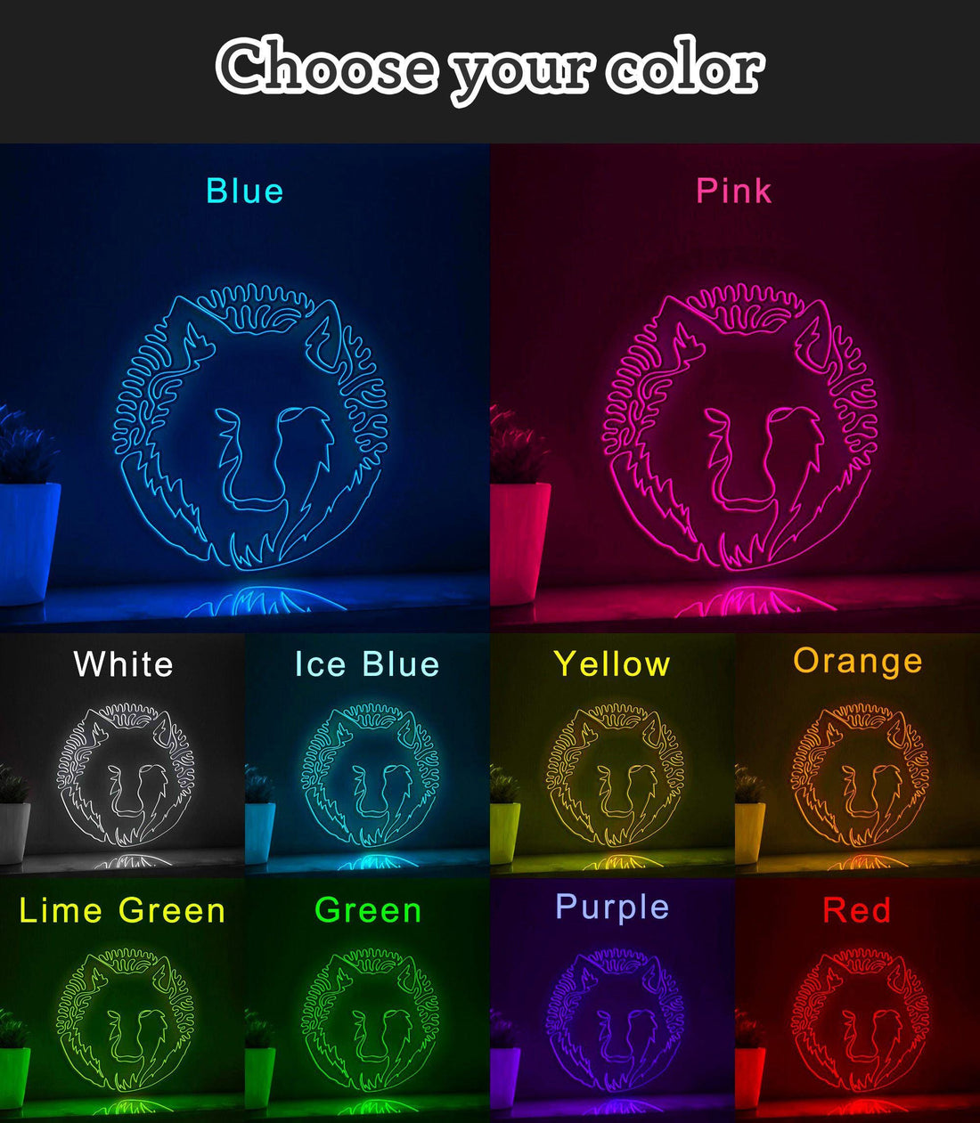 Wolf One Line EL Wire Neon Sign - Abstract Ligh Art for Nature Lovers' Home Decor - myneonup