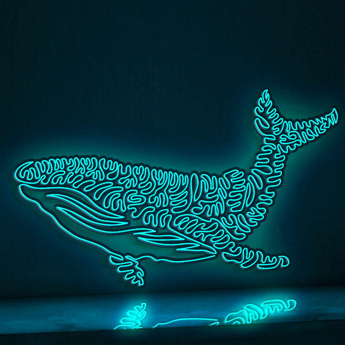Whale One Line EL Wire Neon Sign - Ideal for Ocean Lovers, Perfect as Wall Decor - myneonup