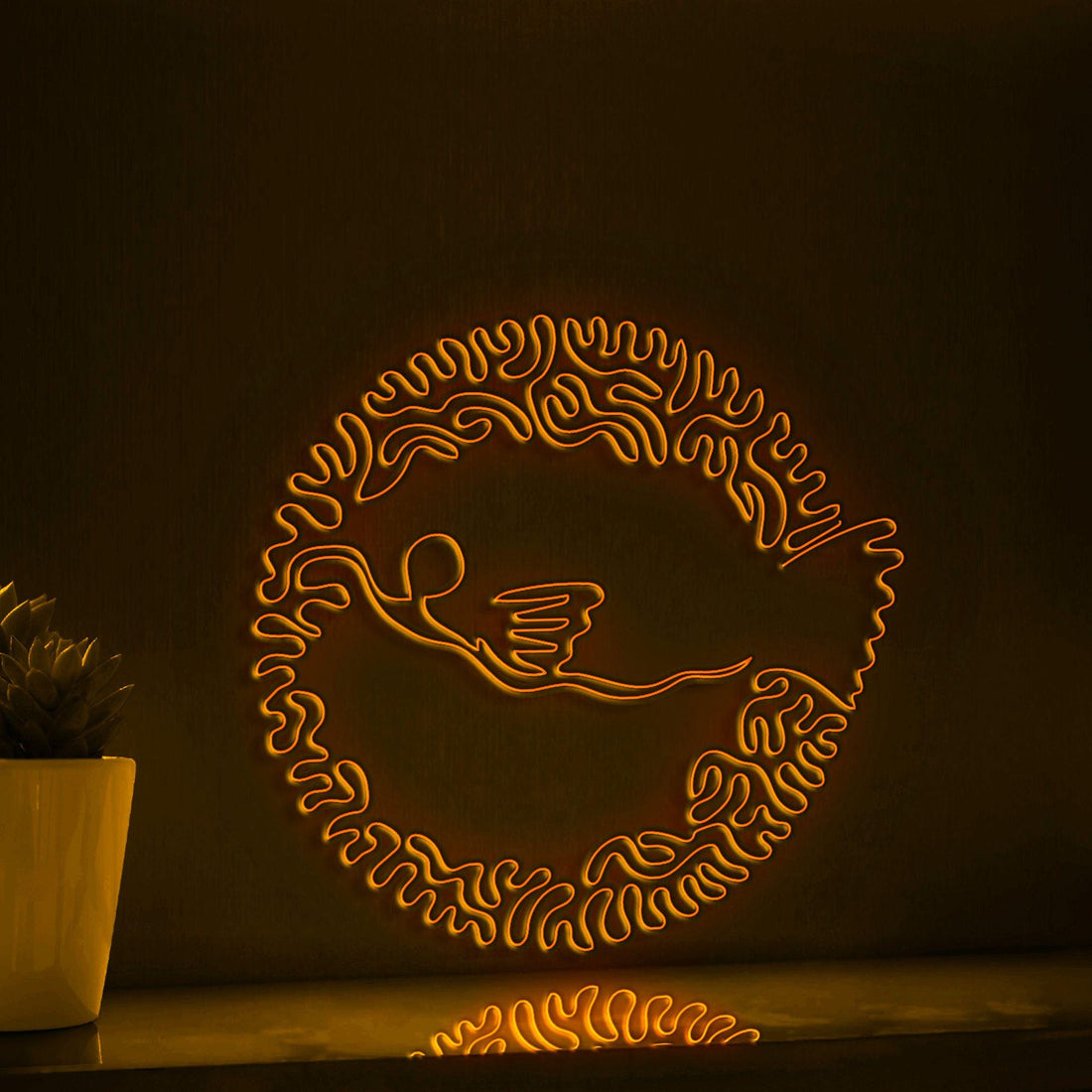 Pufferfish One Line EL Wire Neon Sign - Light Art for Ocean Lovers and Home Decor - myneonup