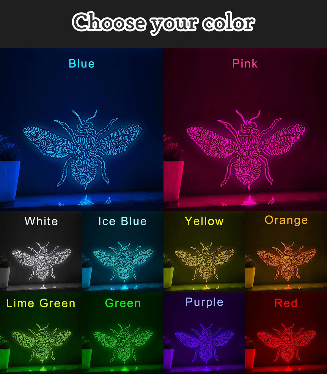 Adorable Bee One Line EL Wire Neon Sign - Social Insect Decor - myneonup