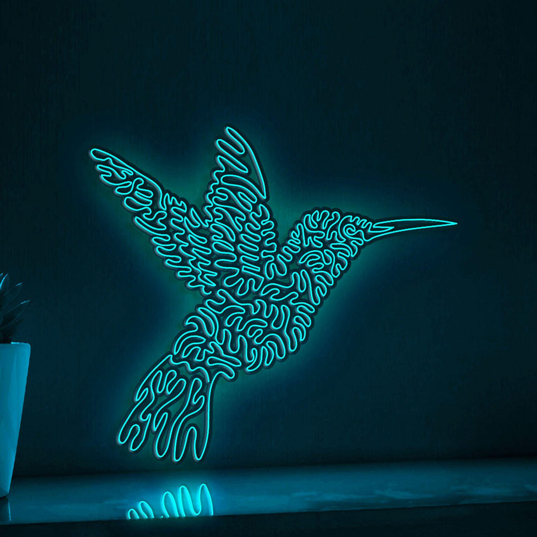 Hummingbird One Line EL Wire Neon Sign - Short Bill Bird Art, Ideal for Pet Lovers & Boho Decor - myneonup