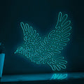 Dove One Line EL Wire Neon Sign - Flying Peace Symbol - myneonup