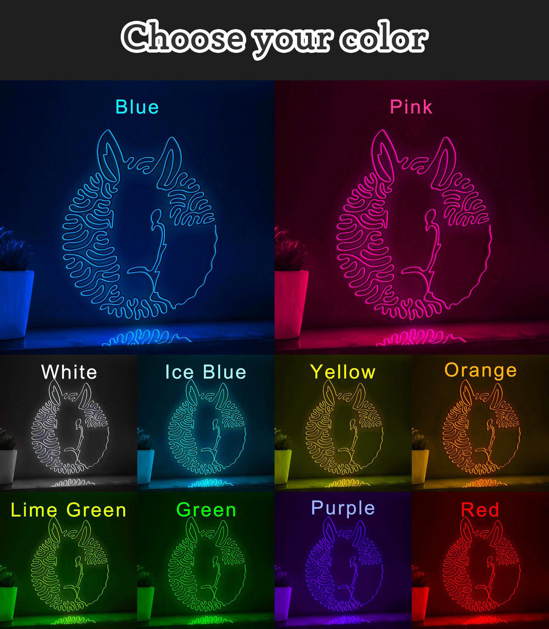 Donkey One Line EL Wire Neon Sign - Friendly Grazer Light Art - myneonup