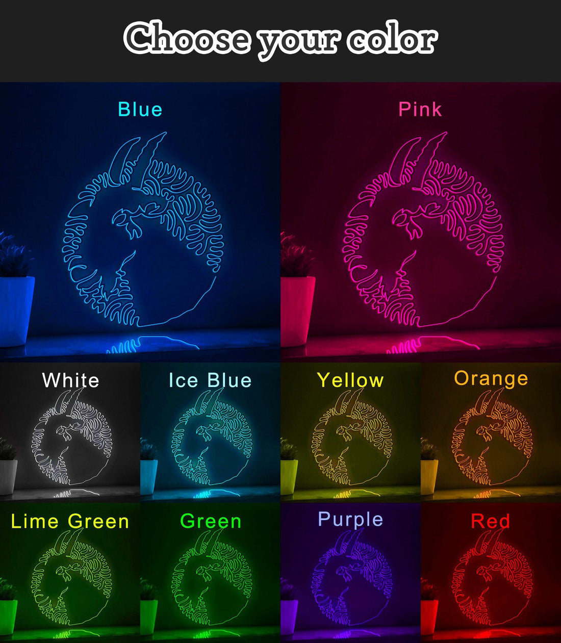 Goat One Line EL Wire Neon Sign - Perfect for Farm-themed Home Decor - myneonup