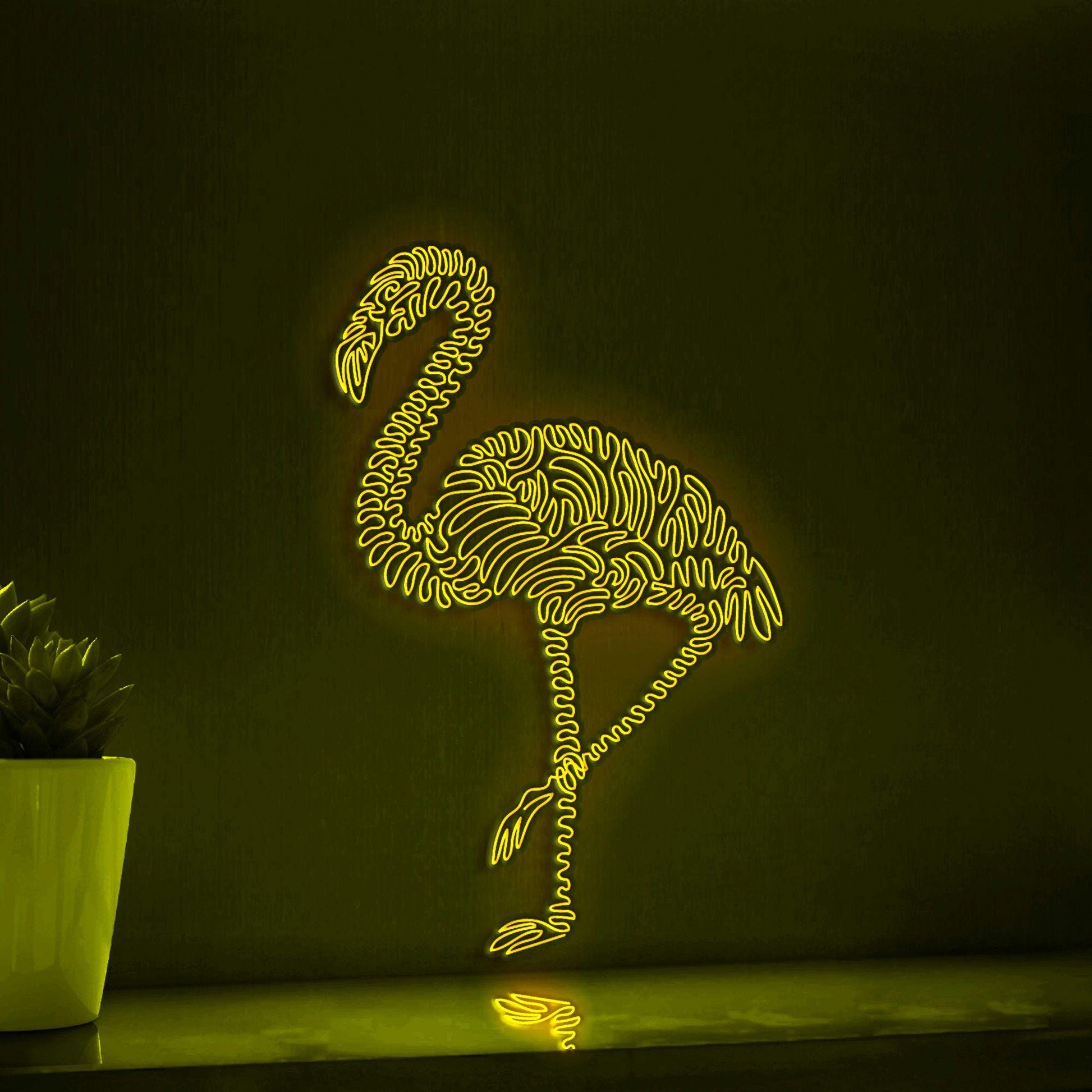Flamingo One Line EL Wire Neon Sign - Exotic Bird Decor - myneonup