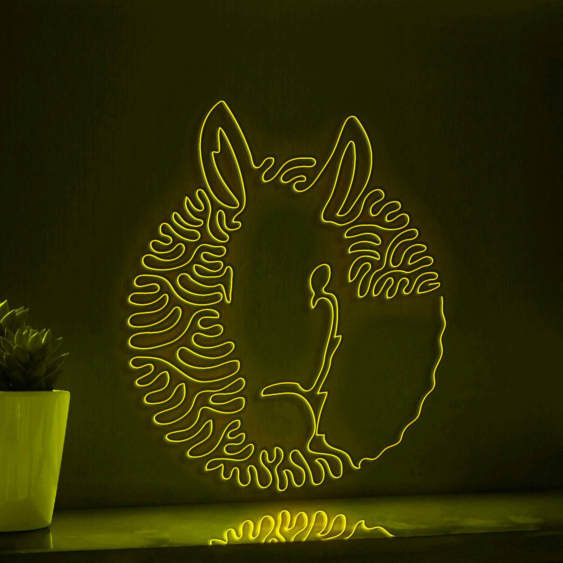 Donkey One Line EL Wire Neon Sign - Friendly Grazer Light Art - myneonup