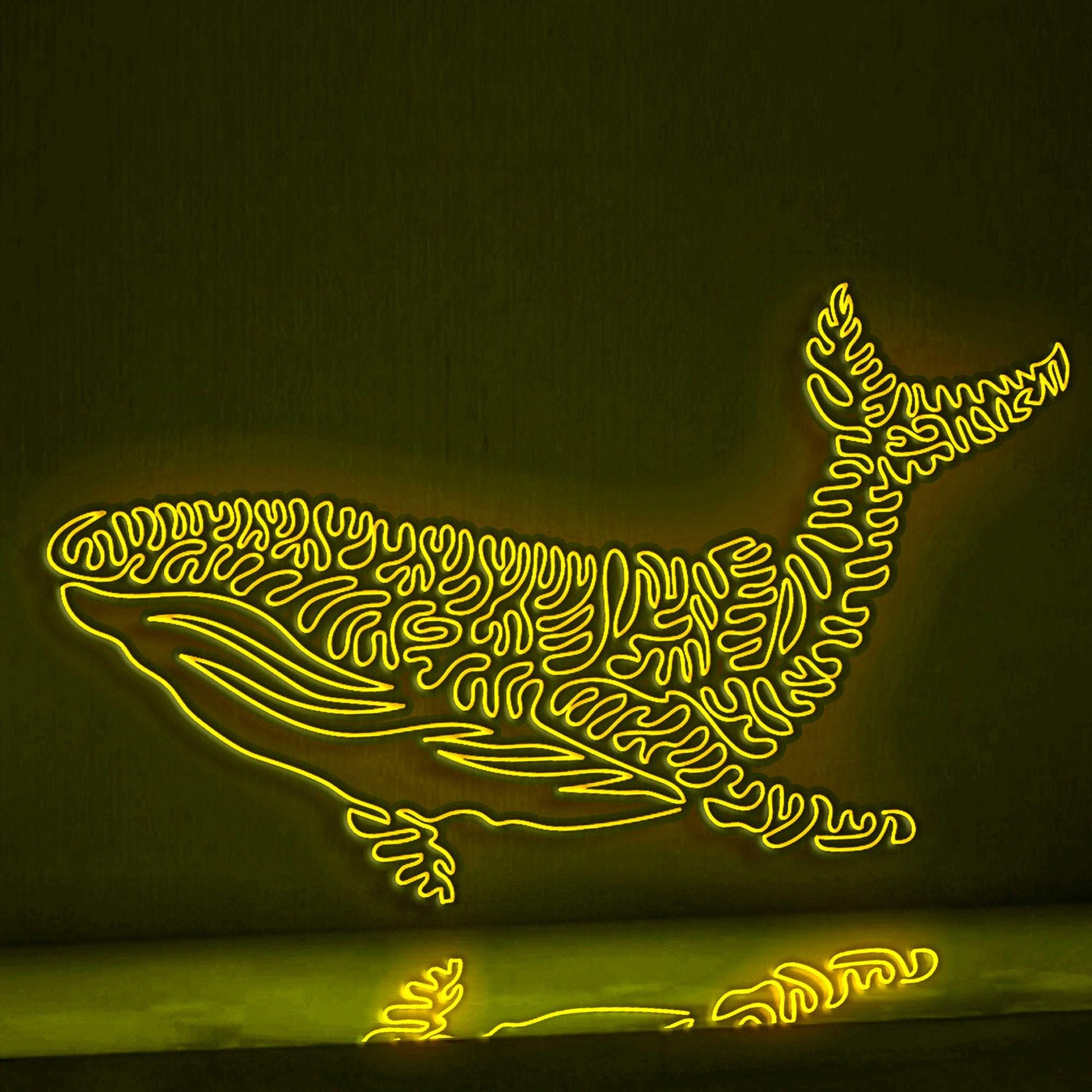 Whale One Line EL Wire Neon Sign - Ideal for Ocean Lovers, Perfect as Wall Decor - myneonup