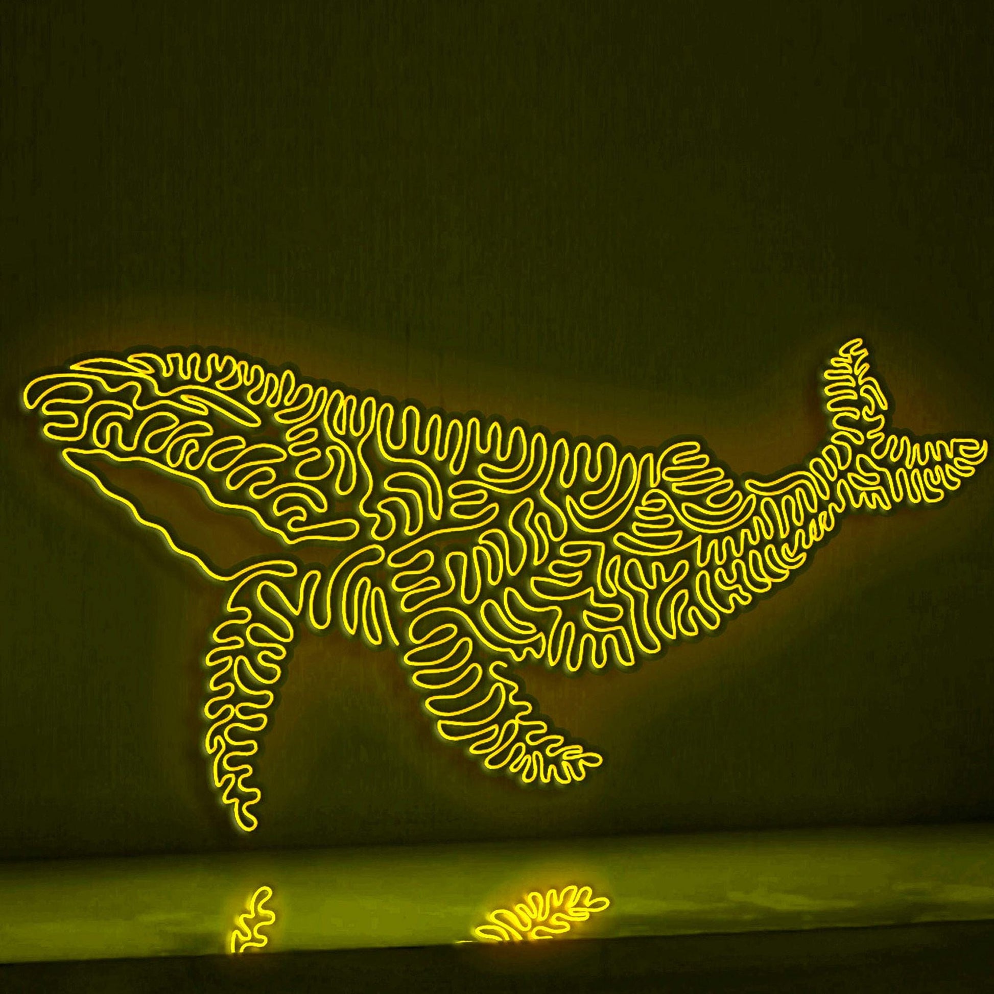 Whale One Line EL Wire Neon Sign - Intelligent Giant Light Decor - myneonup