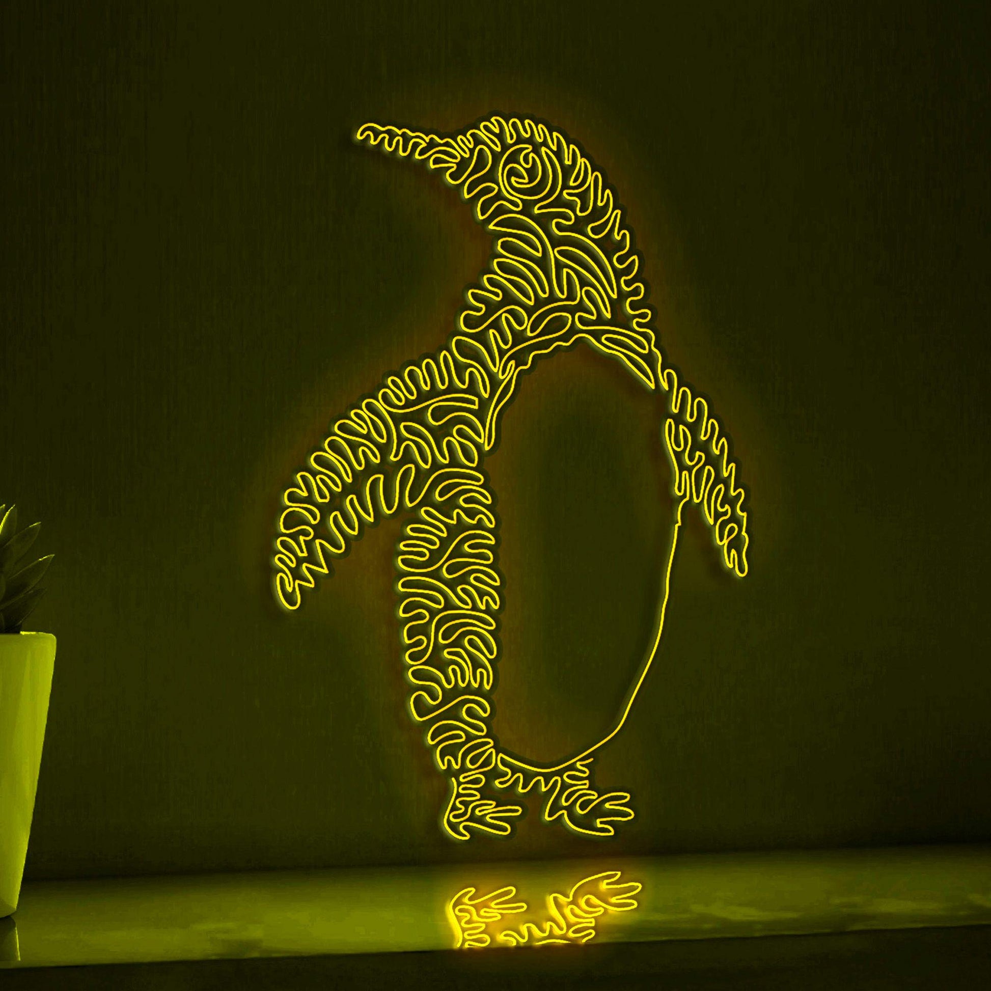 Penguin One Line EL Wire Neon Sign - Adorable Antarctic Penguin Decor - myneonup