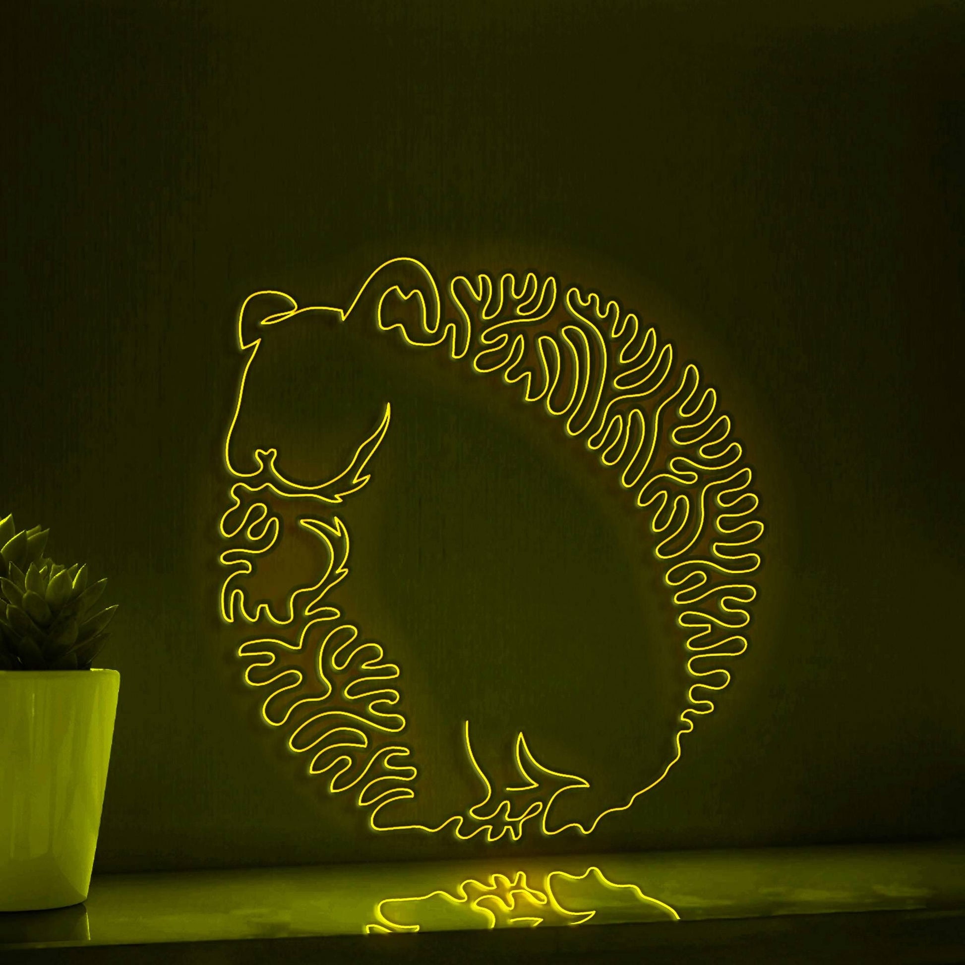 Hamster One Line EL Wire Neon Sign - Hairy Pet Light Art, Abstract Art for Wall Decor - myneonup
