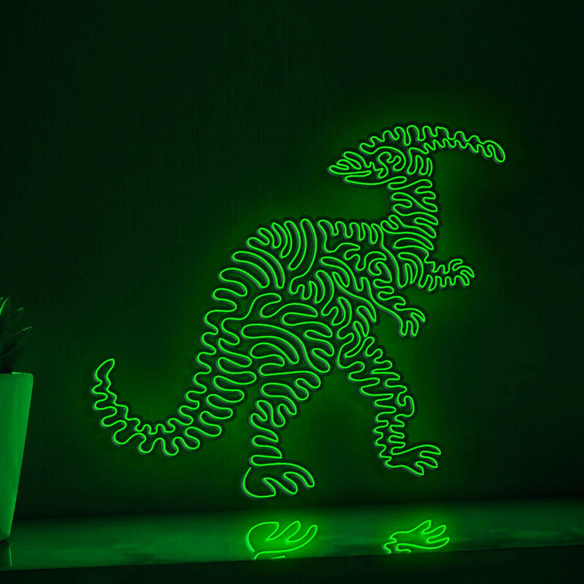 Parasaurolophus EL Wire Neon Sign - Ideal for Dino Lovers & Modern Wall Decor - myneonup