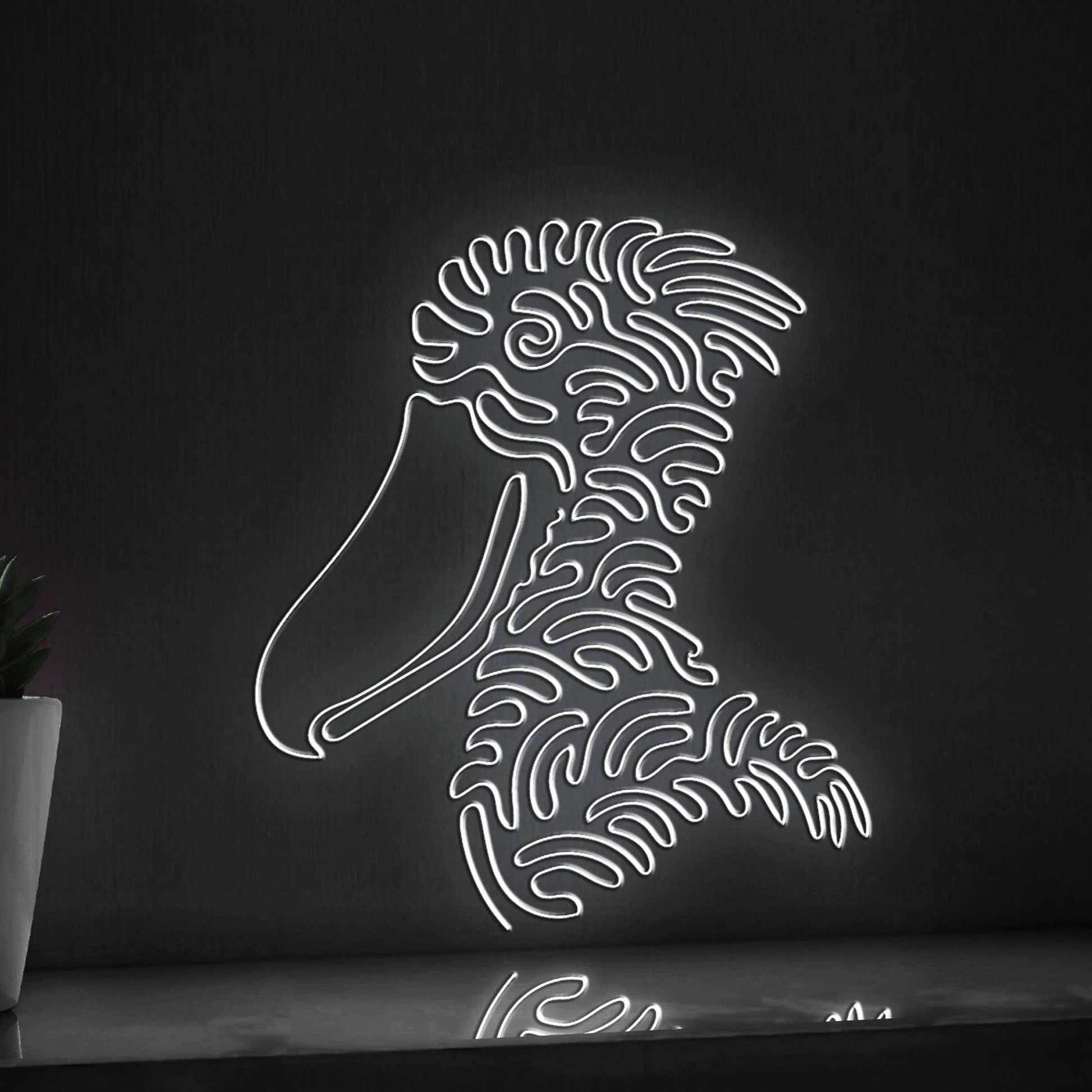 Shoebill One Line EL Wire Neon Sign - Lighted Bird Wall Art - myneonup