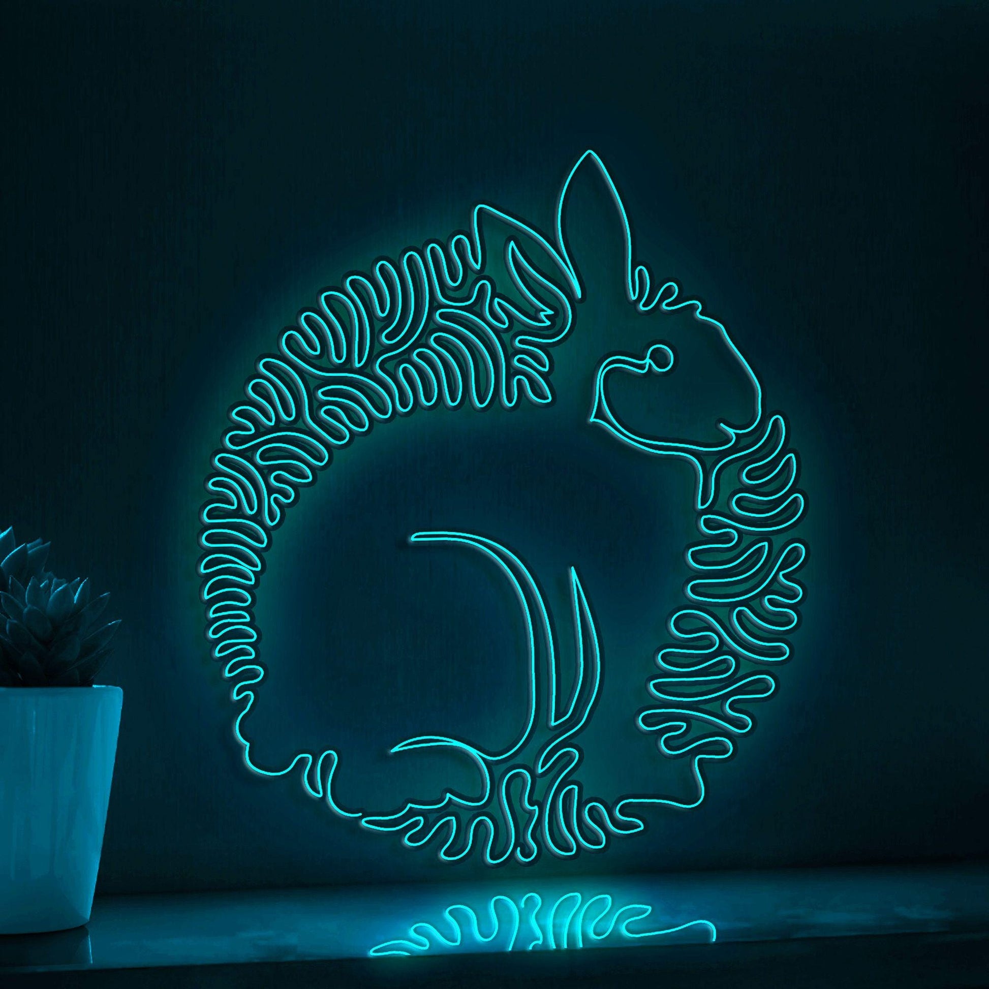 Rabbit One Line EL Wire Neon Sign 2 - Ideal for Kids' Rooms & Wall Decor - myneonup