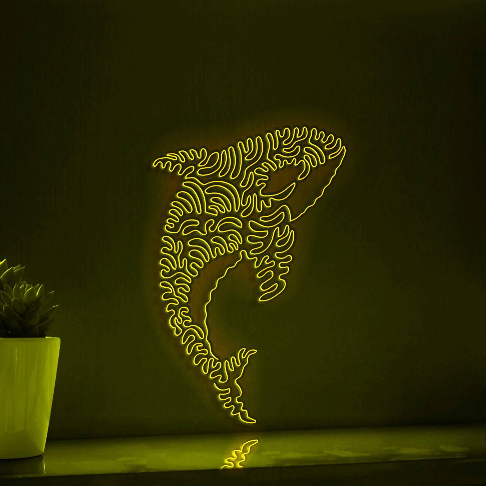 Orca One Line EL Wire Neon Sign - Ideal for Ocean Lovers' Wall Decor - myneonup