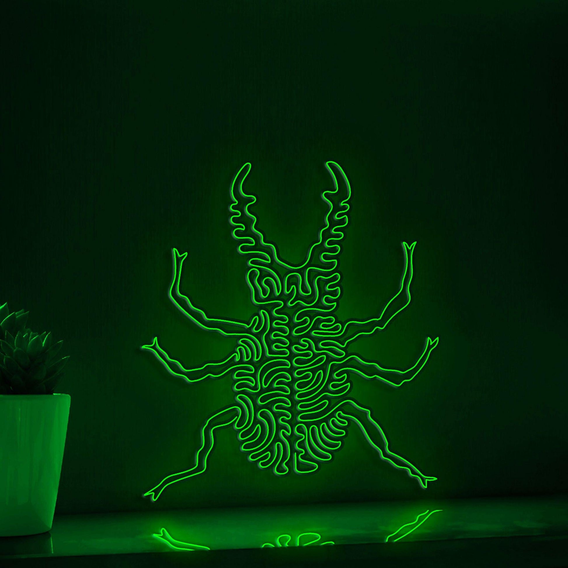 Beetle One Line EL Wire Neon Sign - Hard Wing Insect, Perfect for Tropical Wall Decor & Boho Lovers - myneonup