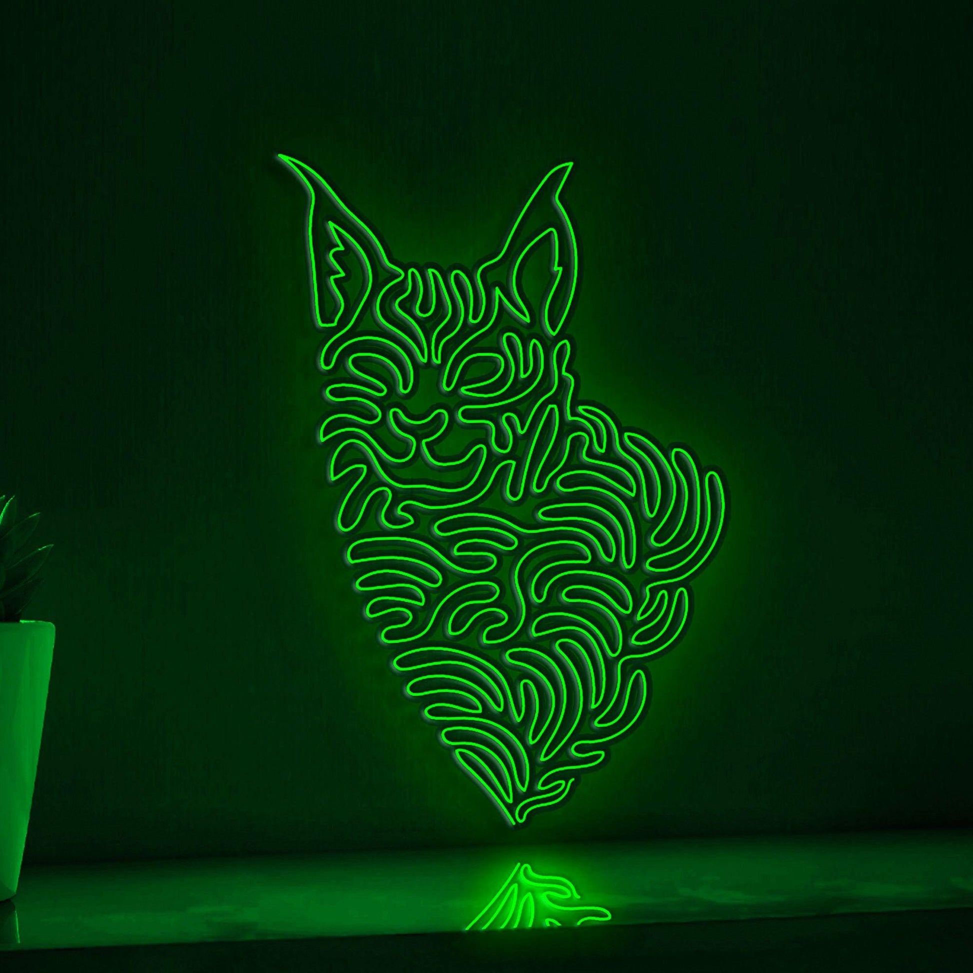 Lynx One Line EL Wire Neon Sign - Abstract Art Neon for Nature Lovers' Modern Wall Decor - myneonup