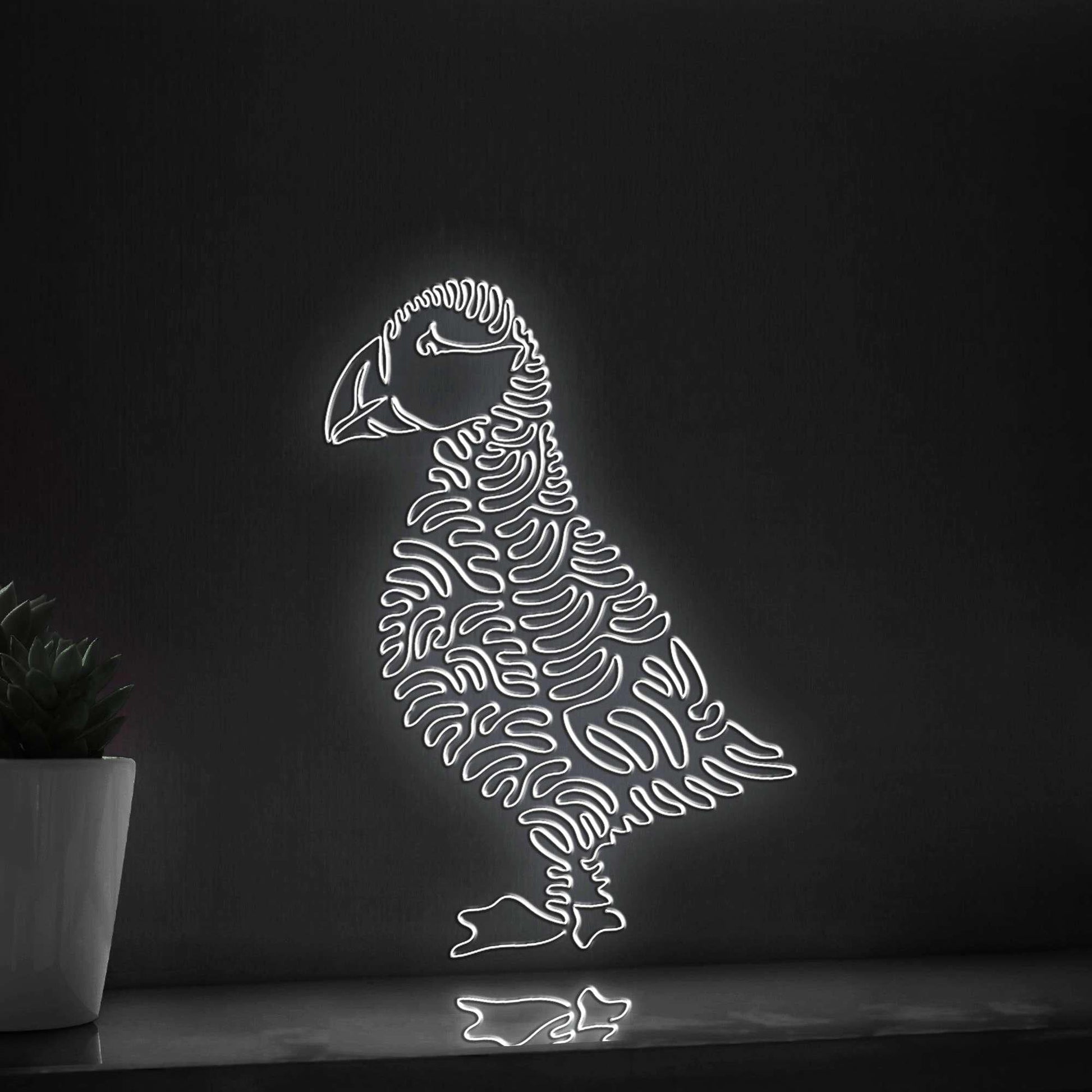 Puffin One Line EL Wire Neon Sign - Sea Clown Bird Decor - myneonup