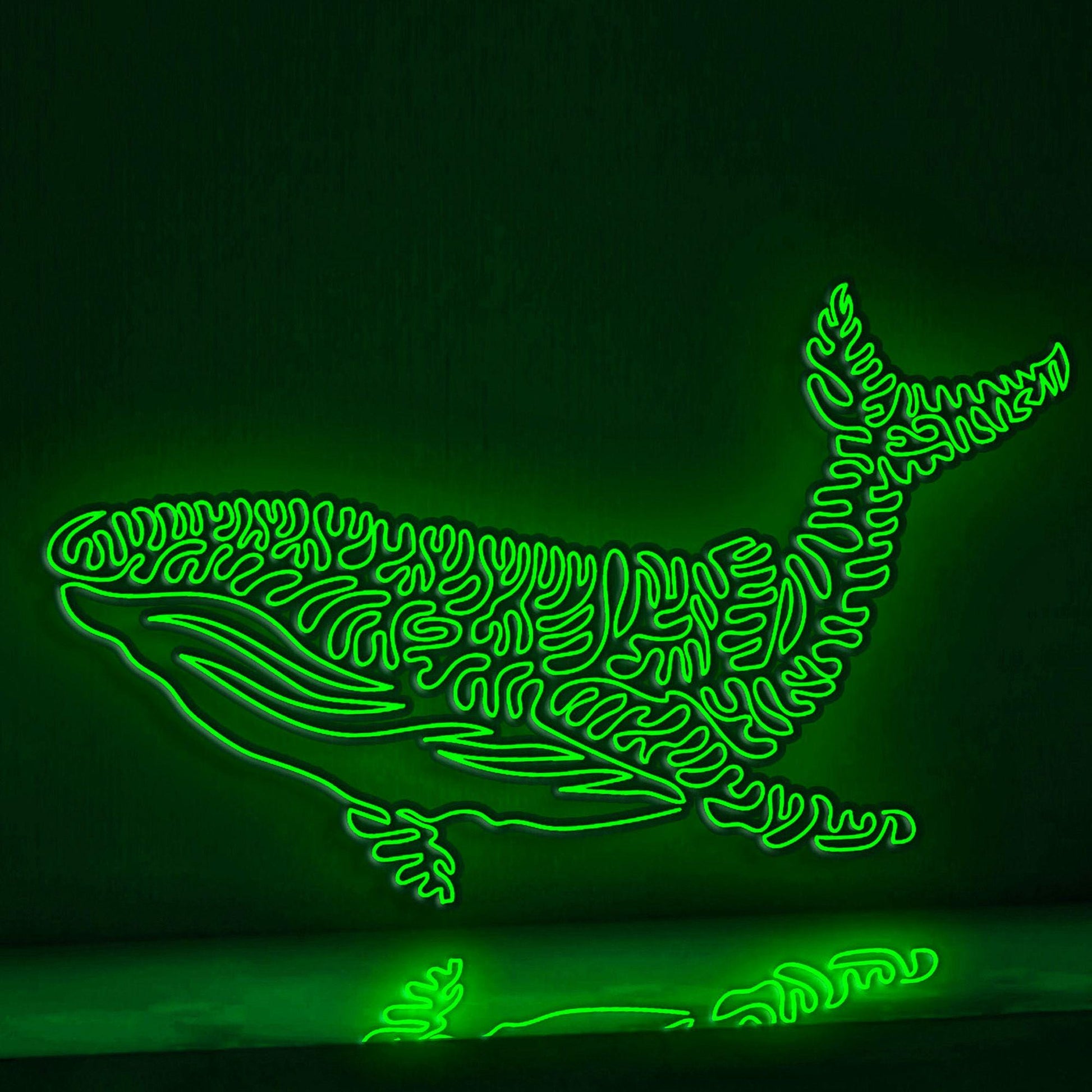 Whale One Line EL Wire Neon Sign - Ideal for Ocean Lovers, Perfect as Wall Decor - myneonup