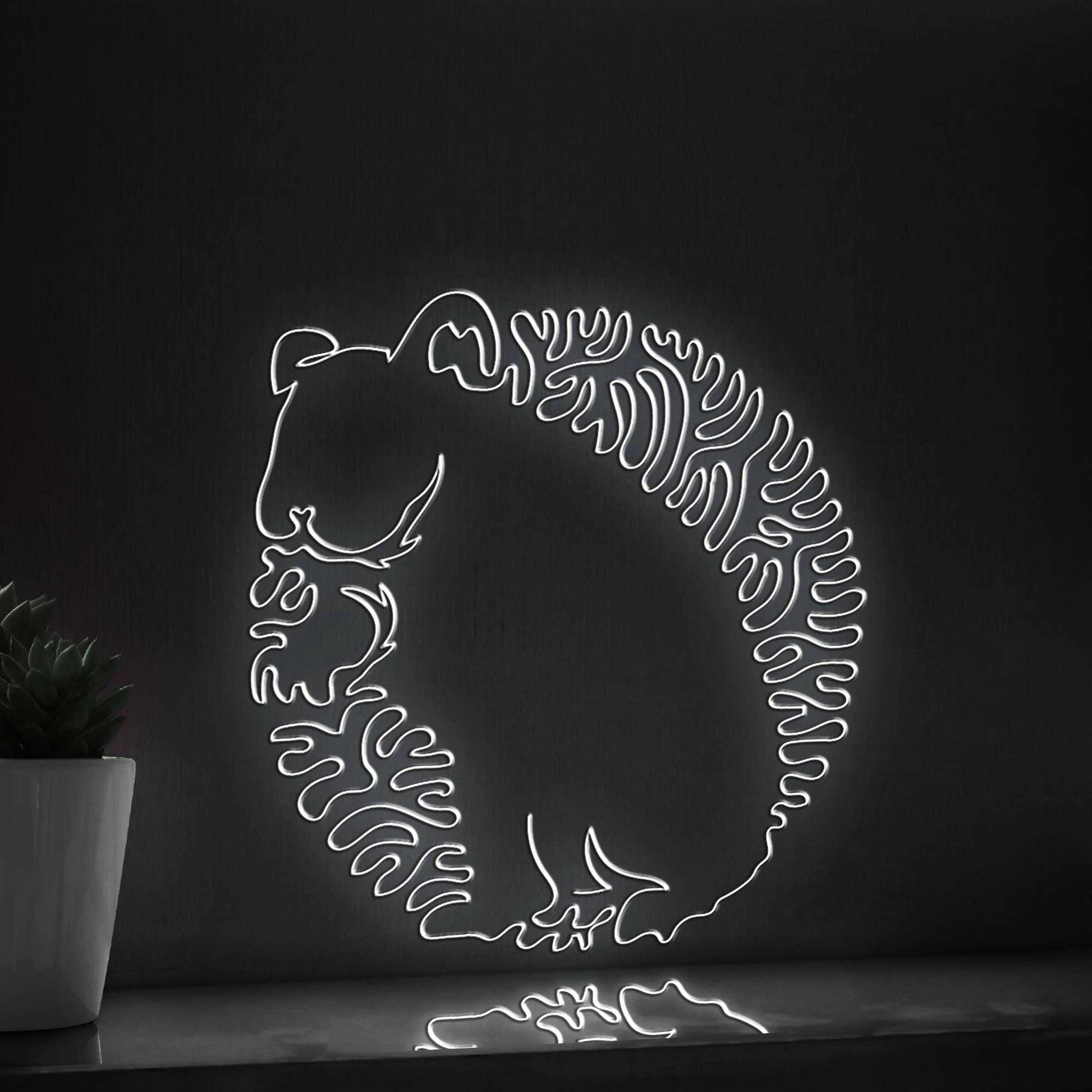 Hamster One Line EL Wire Neon Sign - Hairy Pet Light Art, Abstract Art for Wall Decor - myneonup