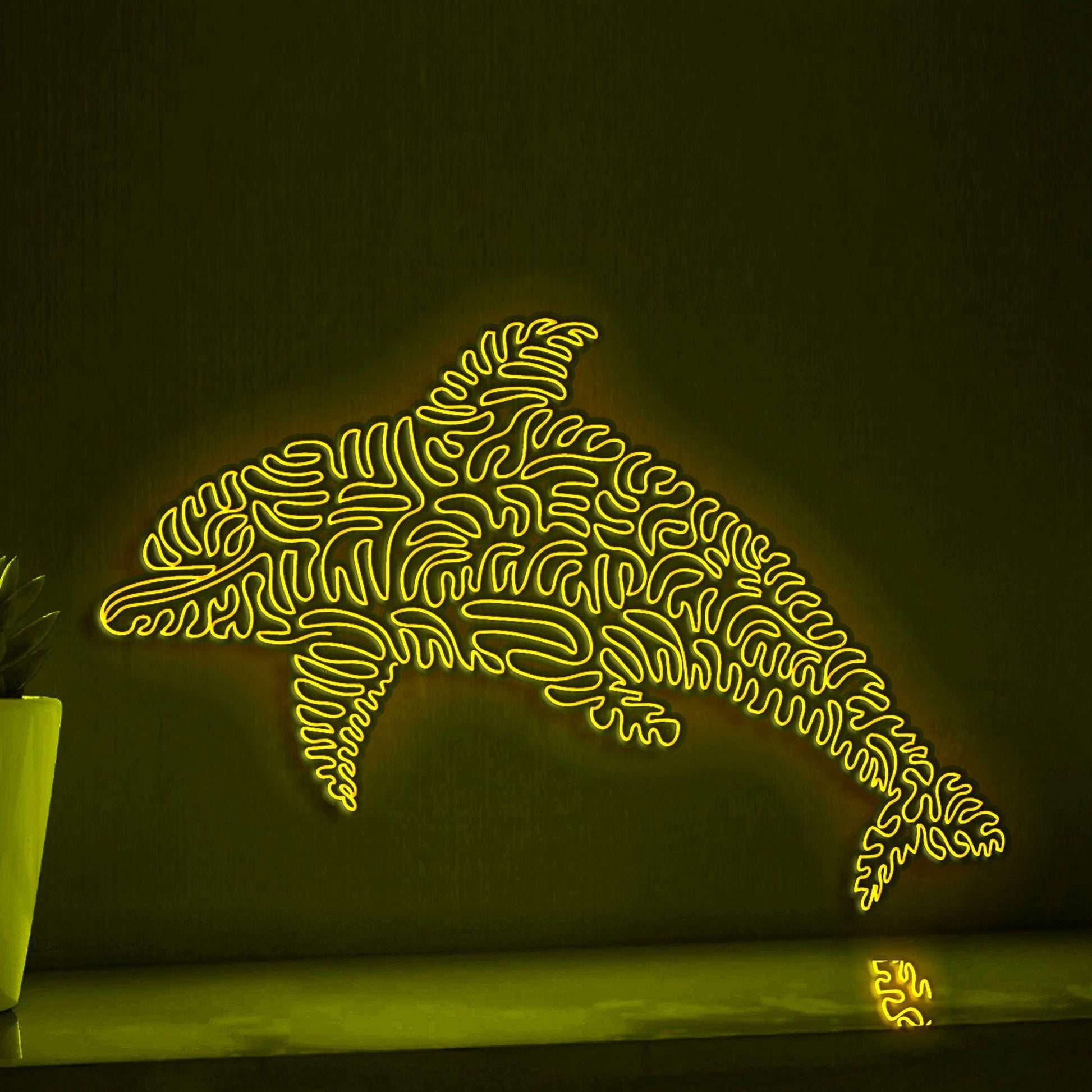 Dolphin One Line EL Wire Neon Sign - Ideal for Aquarium Lovers, Home Decor - myneonup