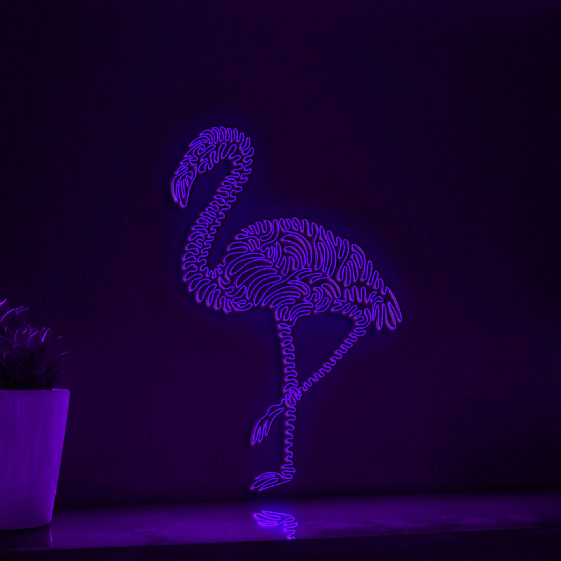 Flamingo One Line EL Wire Neon Sign - Exotic Bird Decor - myneonup