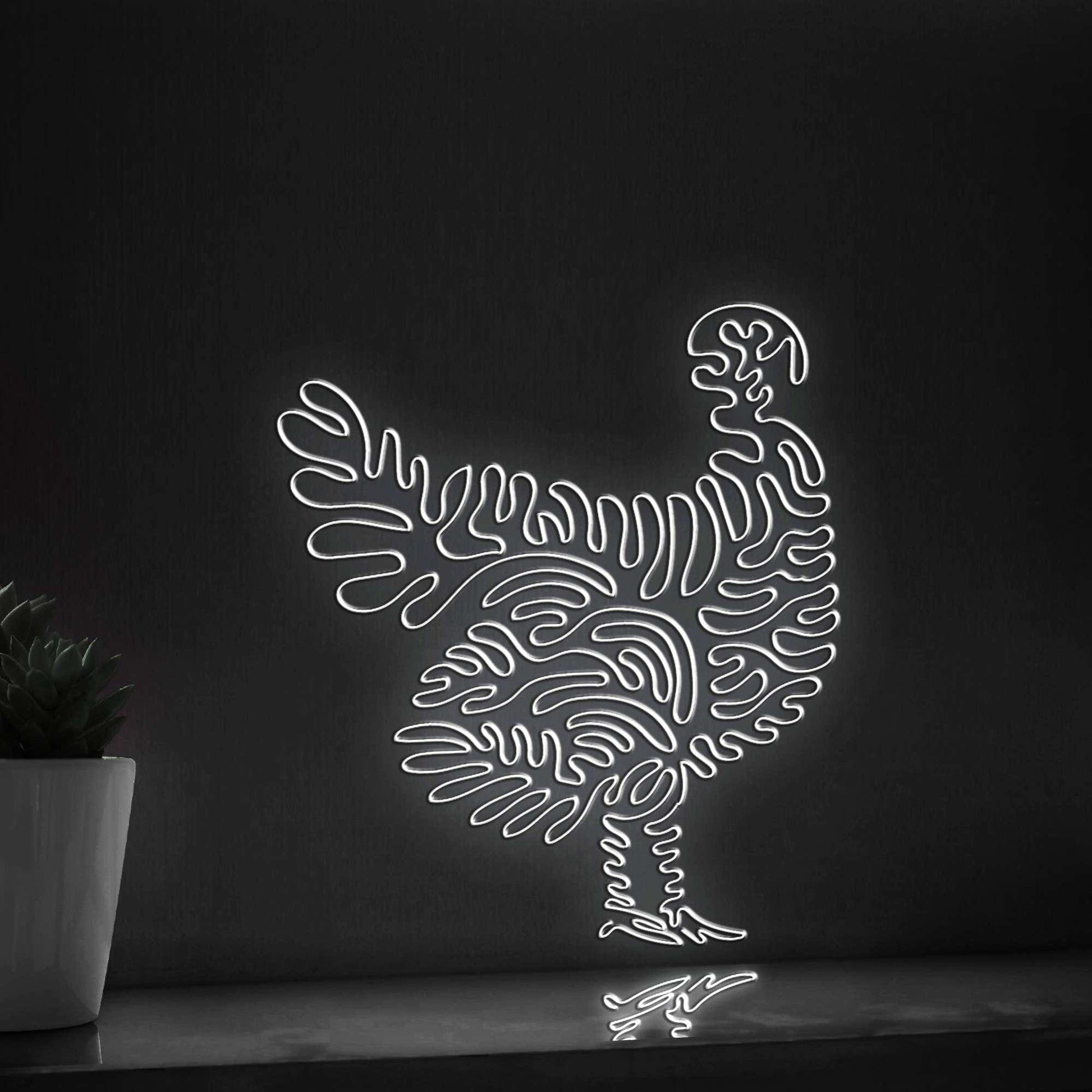 Turkey One Line EL Wire Neon Sign - Perfect for Thanksgiving Decor and Modern Homes - myneonup
