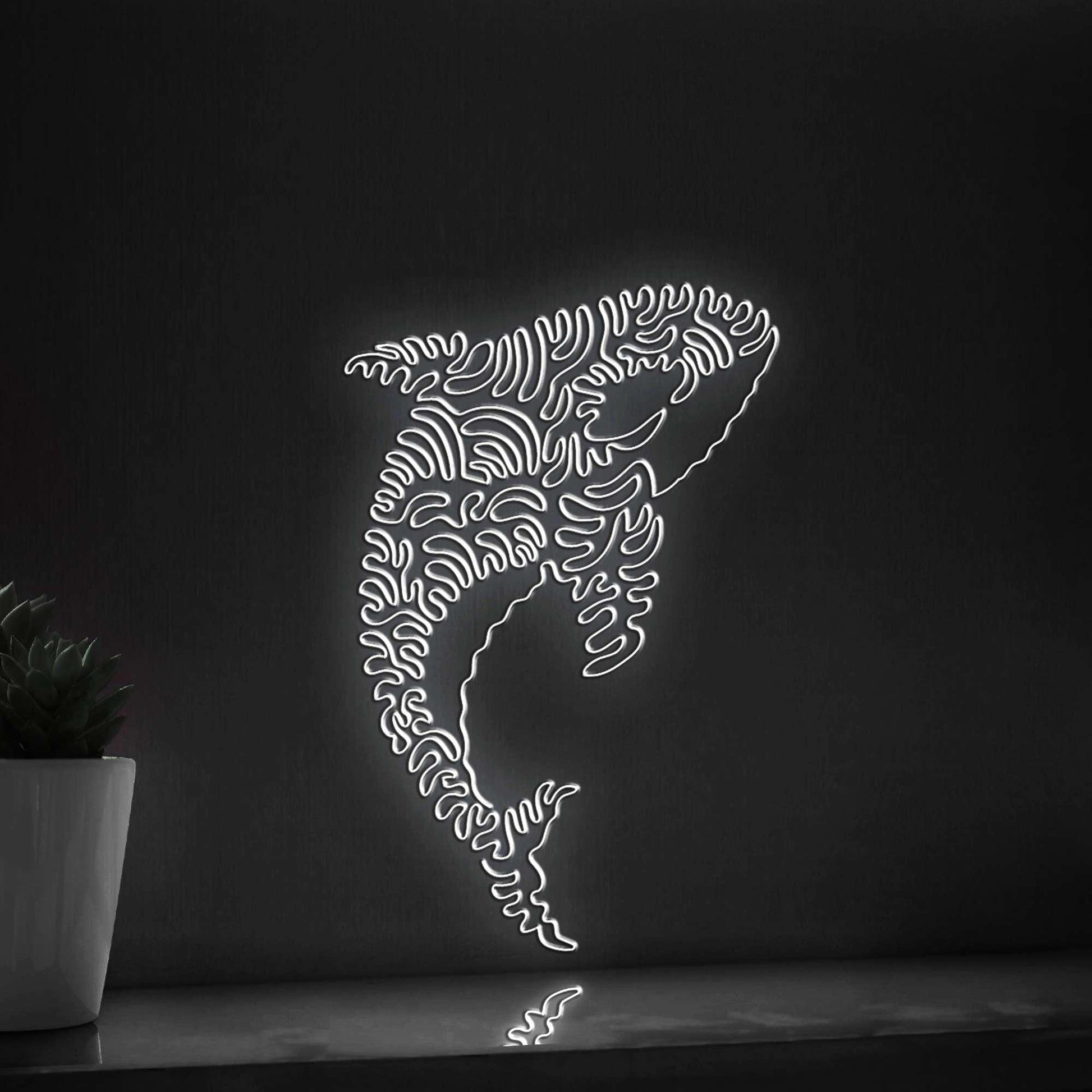 Orca One Line EL Wire Neon Sign - Ideal for Ocean Lovers' Wall Decor - myneonup